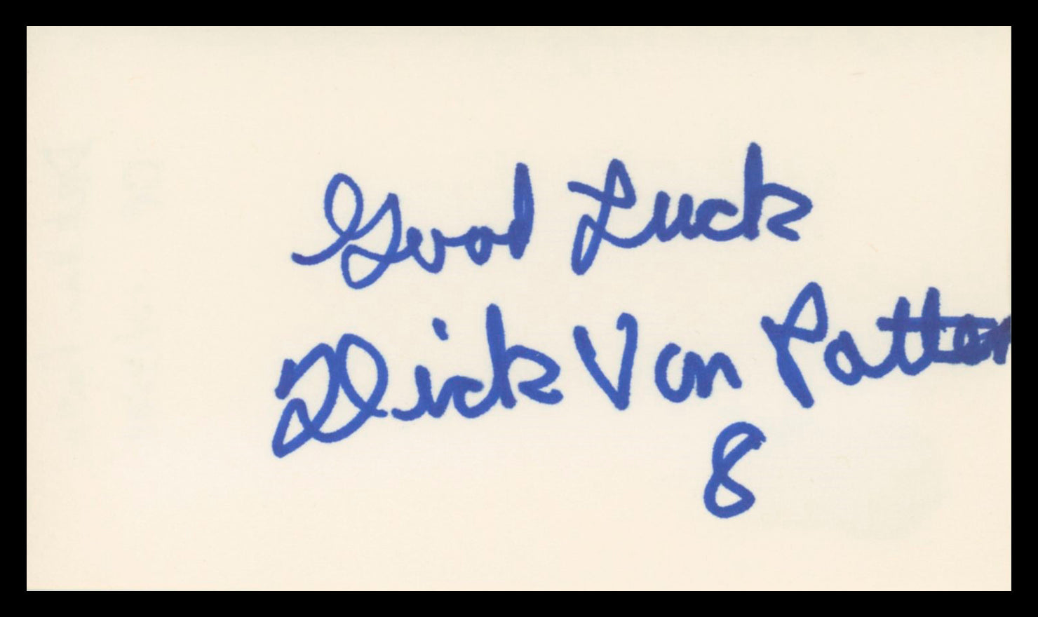 Dick Van Patten Eight Is Enough Authentic Signed 3x5 Index Card BAS #BV03243