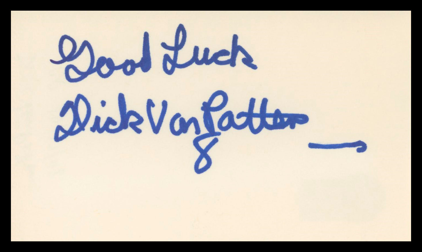 Dick Van Patten Eight Is Enough Authentic Signed 3x5 Index Card BAS #BV03242