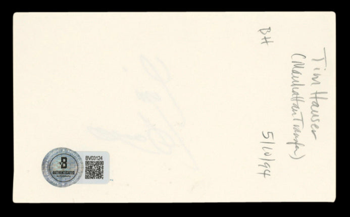 Tim Hauser The Manhattan Transfer Authentic Signed 3x5 Index Card BAS #BV03124