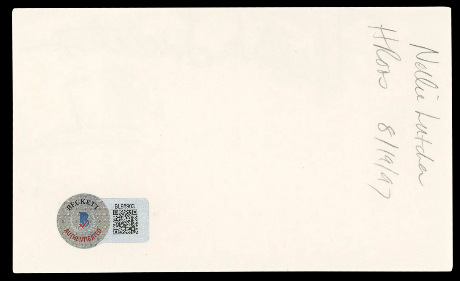 Nellie Lutcher Musician Authentic Signed 3x5 Index Card Autographed BAS #BL98903