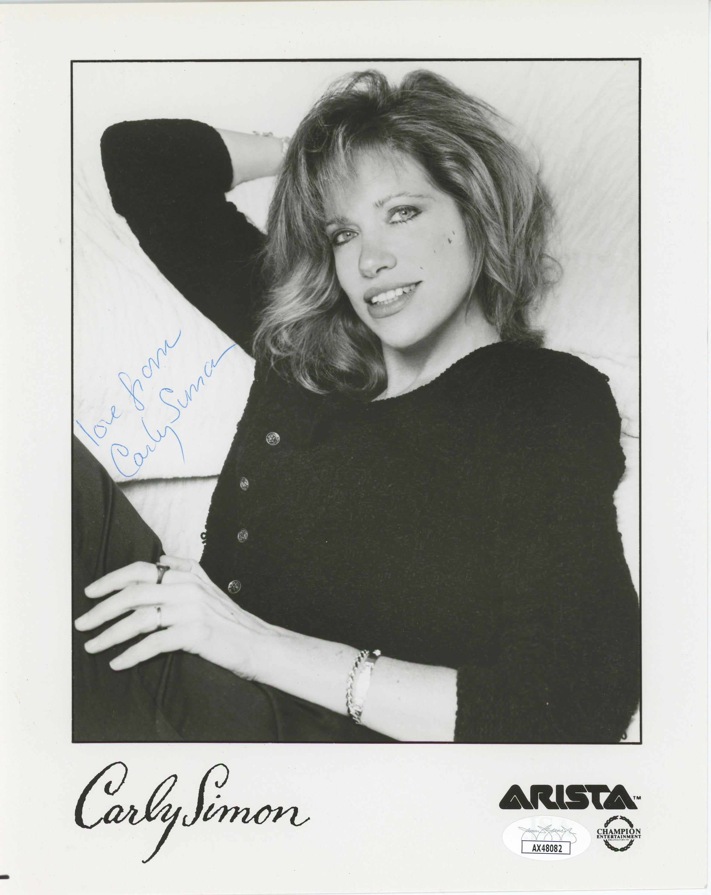 Carly Simon The Simon Sisters "Love From" Signed 8x10 Photo JSA #AX48082