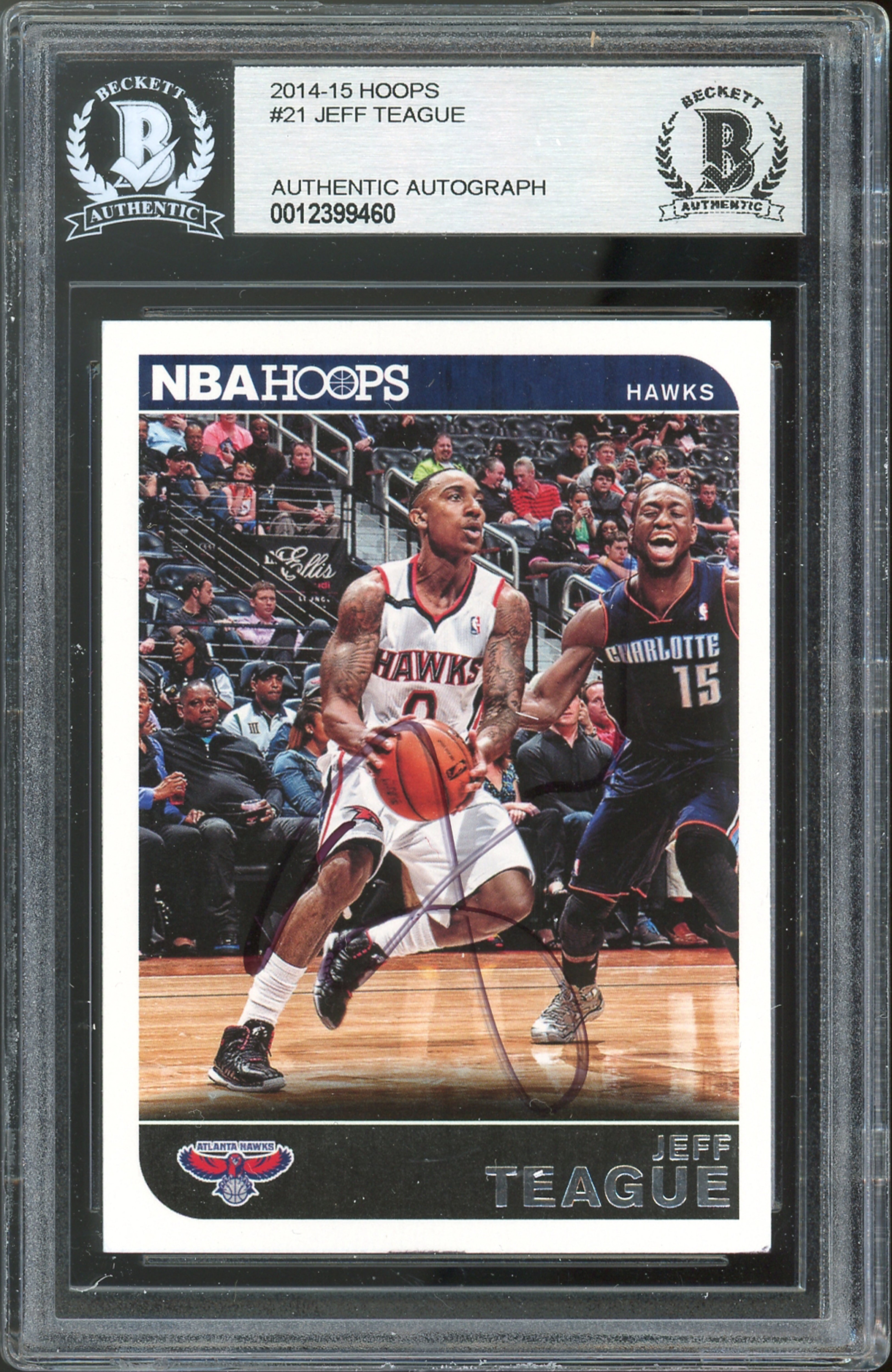 Hawks Jeff Teague Authentic Signed 2014 Hoops #21 Card Autographed BAS Slabbed