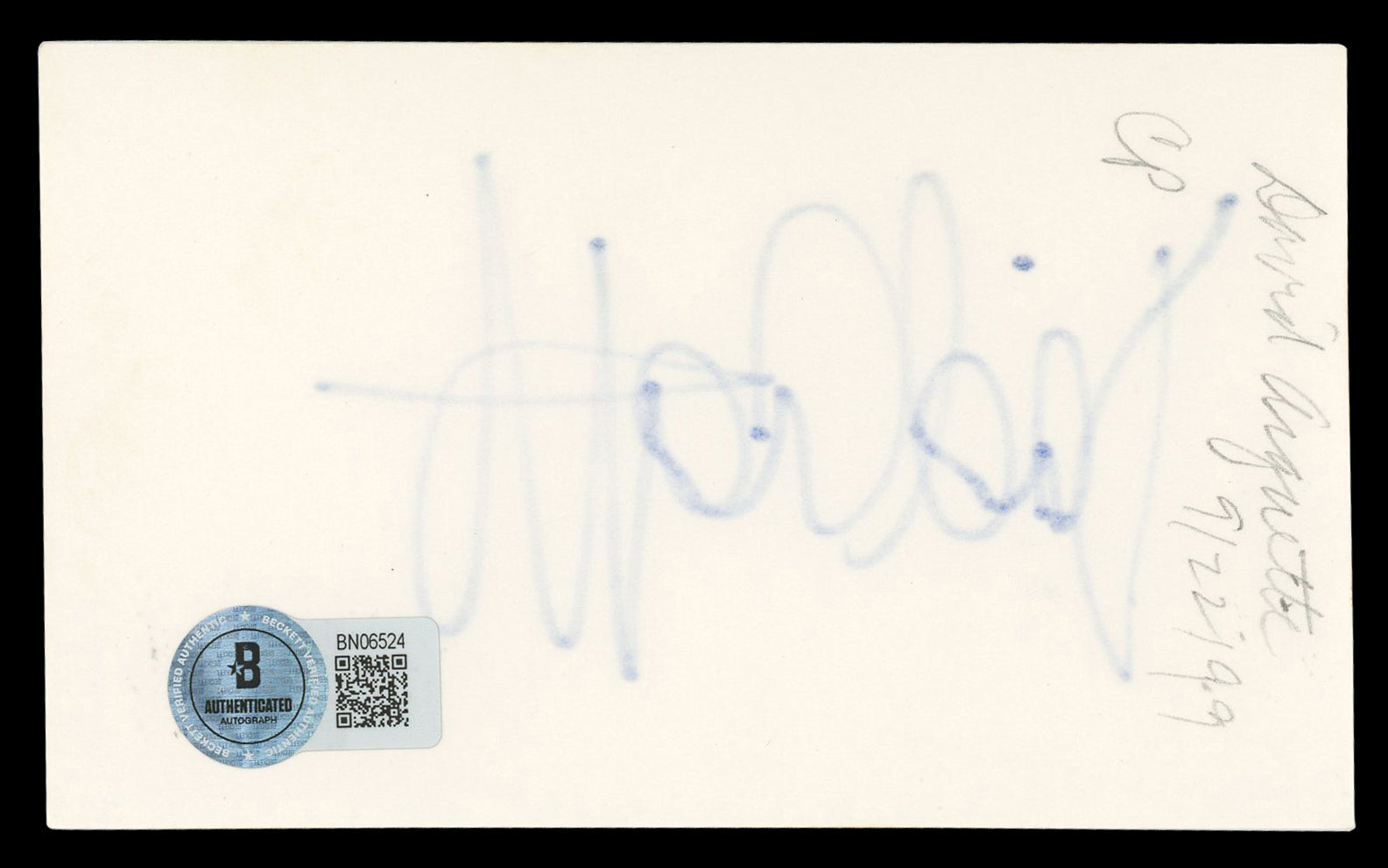 David Arquette Scream Authentic Signed 3x5 Index Card Autographed BAS #BN06524