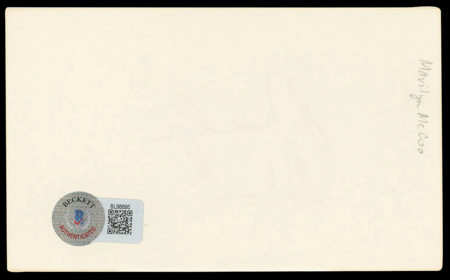 Marilyn McCoo 5th Dimension Authentic Signed 3x5 Index Card BAS #BL98895