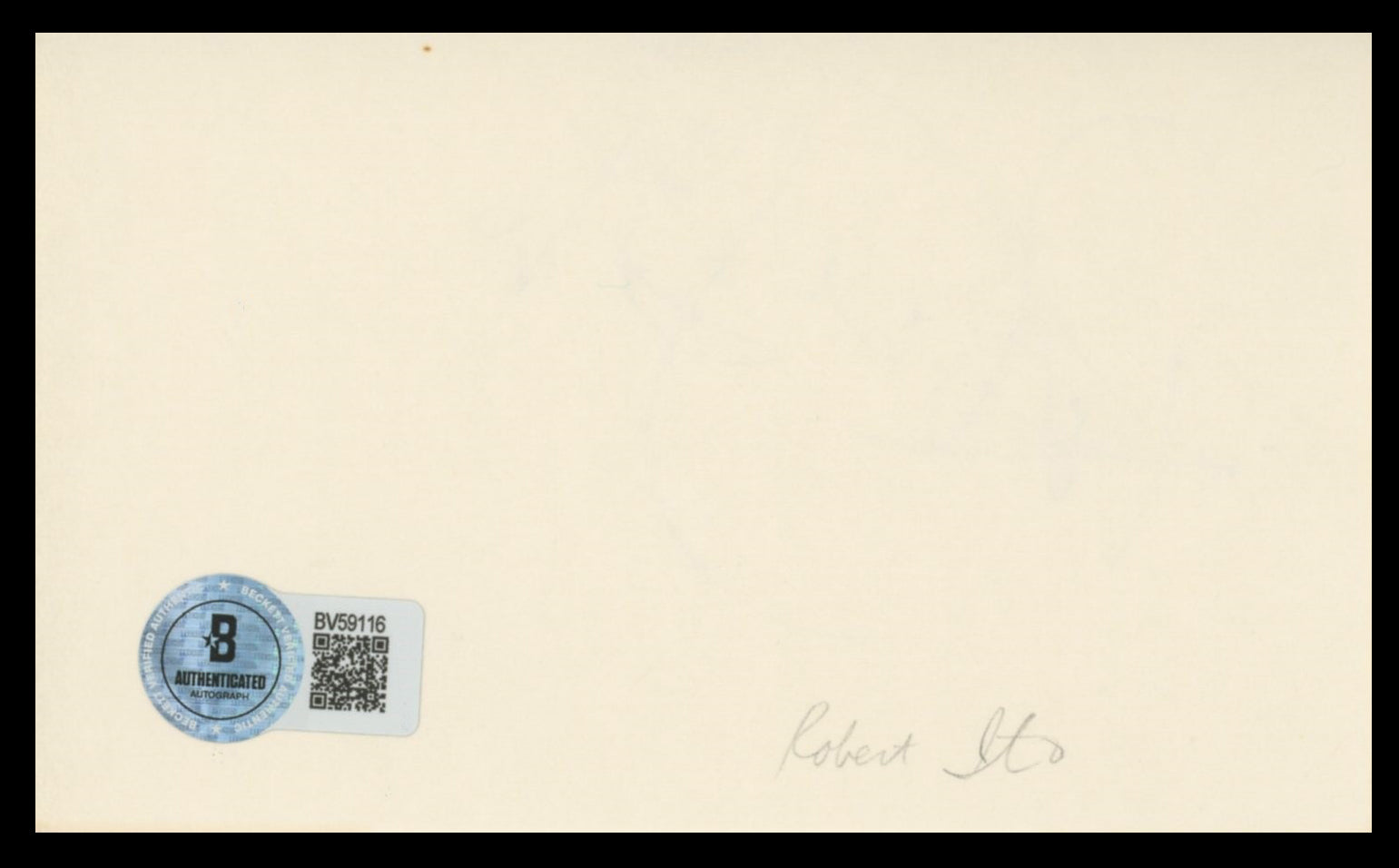 Robert Ito Quincy, M.E. Authentic Signed 3x5 Index Card Autographed BAS #BV59116