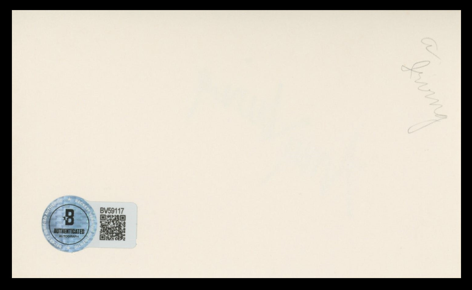Amy Irving Yentl Authentic Signed 3x5 Index Card Autographed BAS #BV59117