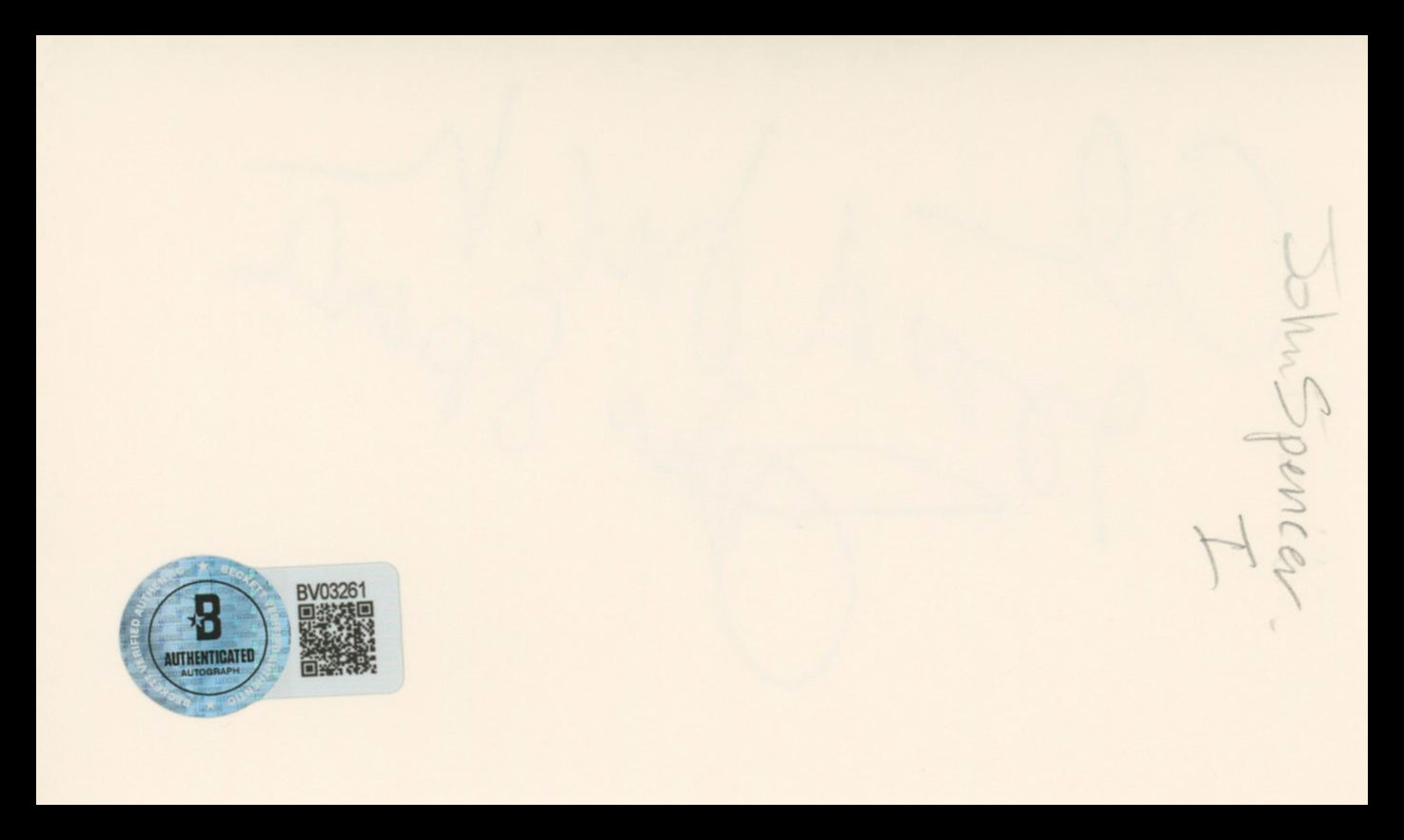John Spencer The West Wing Authentic Signed 3x5 Index Card BAS #BV03261