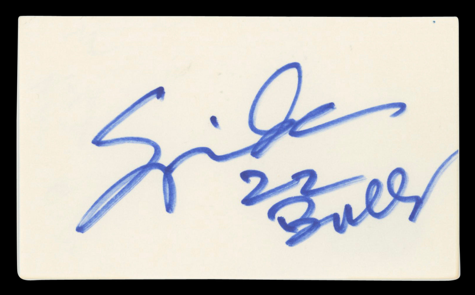 Bulls John Salley "22" Bulls Authentic Signed 3x5 Index Card BAS #BV00135