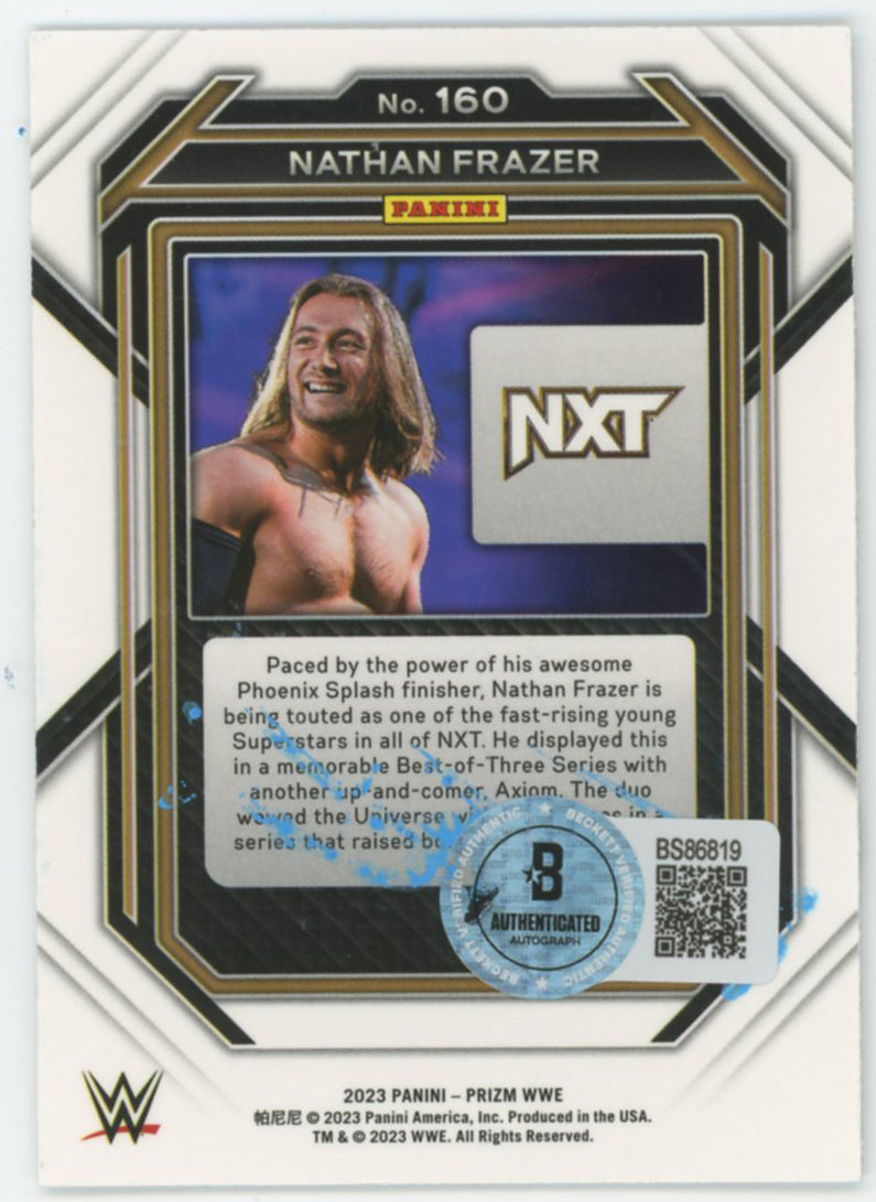 Nathan Frazer WWE Authentic Signed 2023 Panini Prizm #160 Card BAS #BS86819
