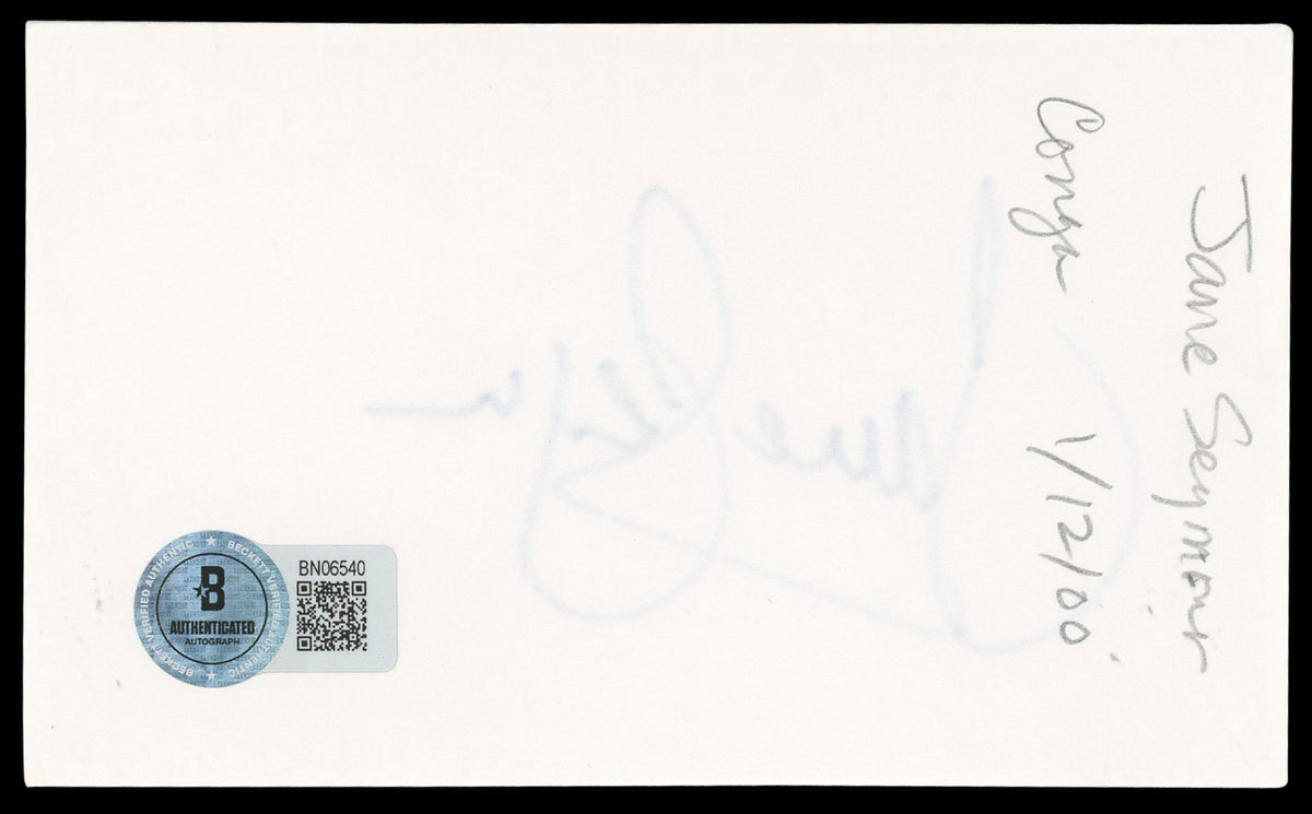 Jane Seymour Dr. Quinn, Medicine Woman Signed 3x5 Index Card BAS #BN06540