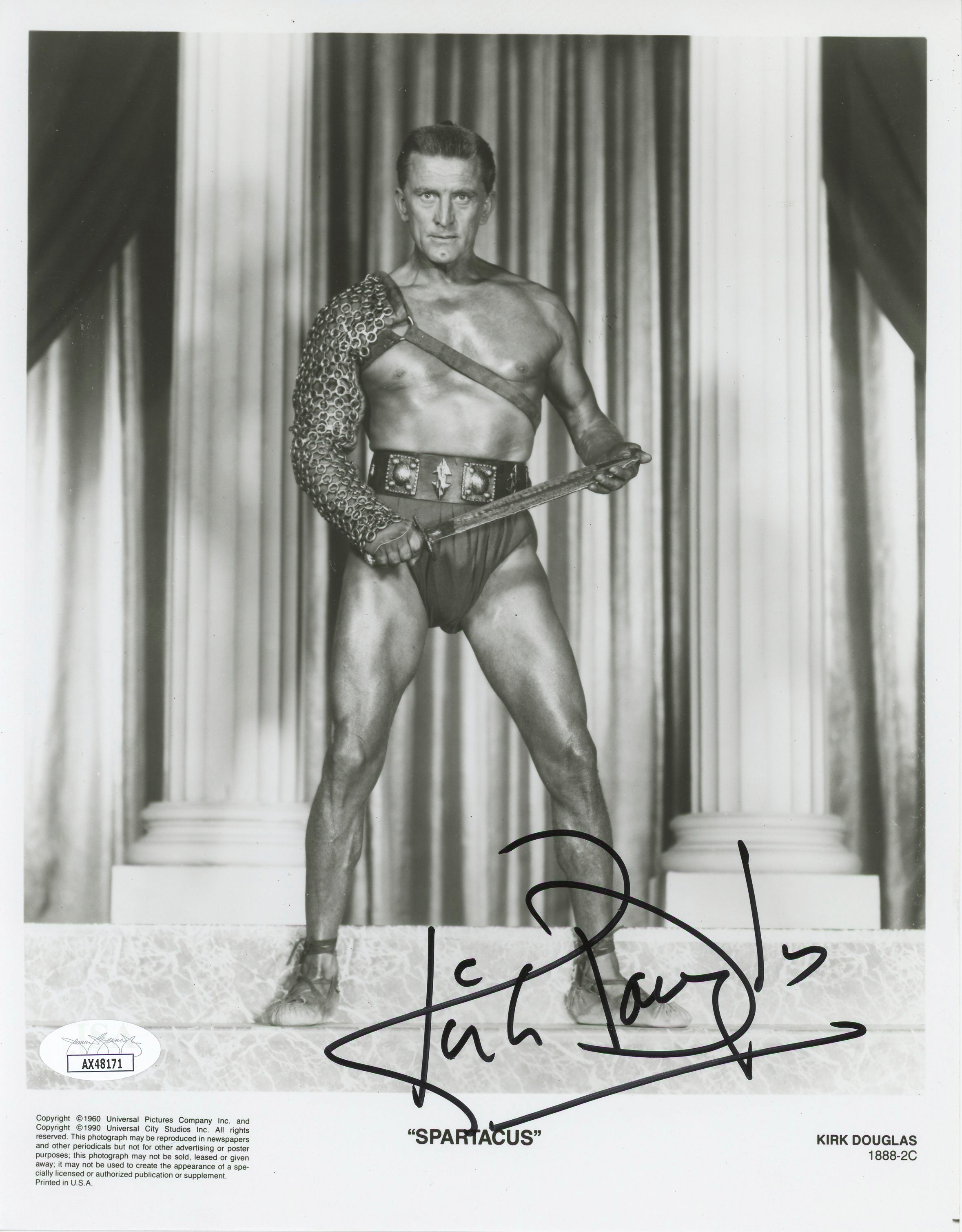 Kirk Douglas Spartacus Authentic Signed 8x10 Photo Autographed JSA #AX48171