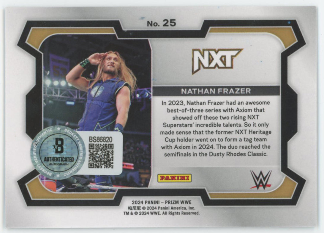 Nathan Frazer WWE Authentic Signed 2024 Panini Prizm #25 Card BAS #BS86820
