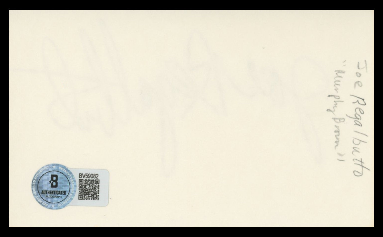 Joe Regalbuto Murphy Brown Authentic Signed 3x5 Index Card BAS #BV59082