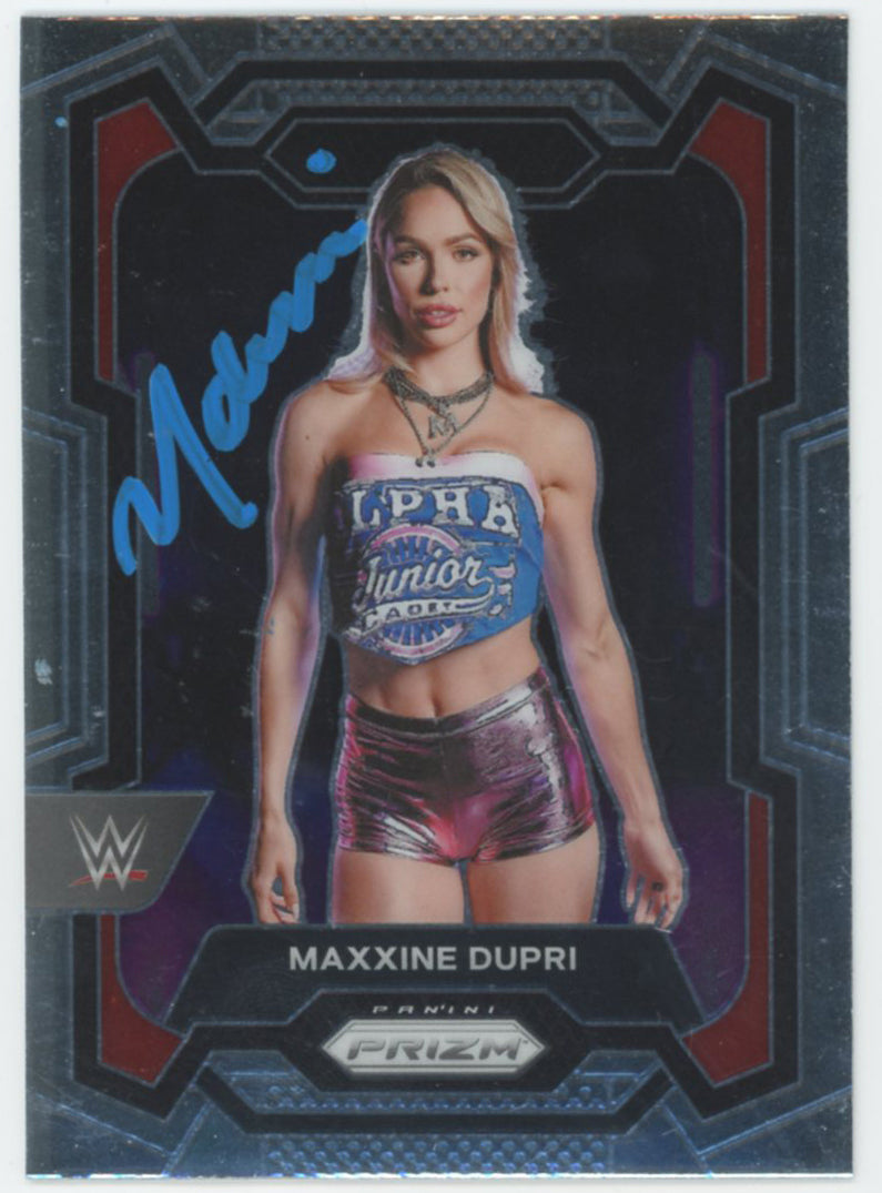 Maxxine Dupri WWE Authentic Signed 2024 Panini Prizm #129 Card BAS #BS86821