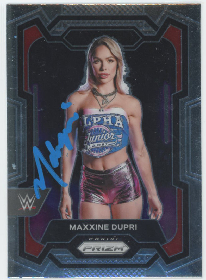 Maxxine Dupri WWE Authentic Signed 2024 Panini Prizm #129 Card BAS #BS86822