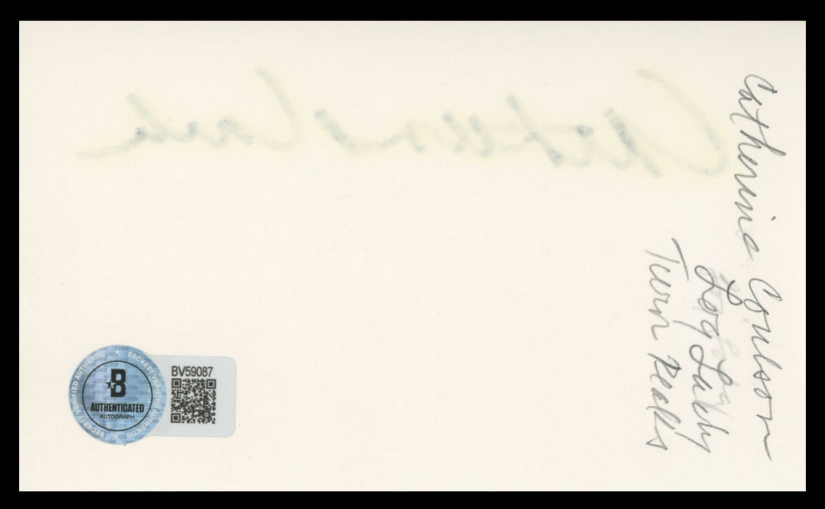 Catherine E. Coulson Twin Peaks Authentic Signed 3x5 Index Card BAS #BV59087