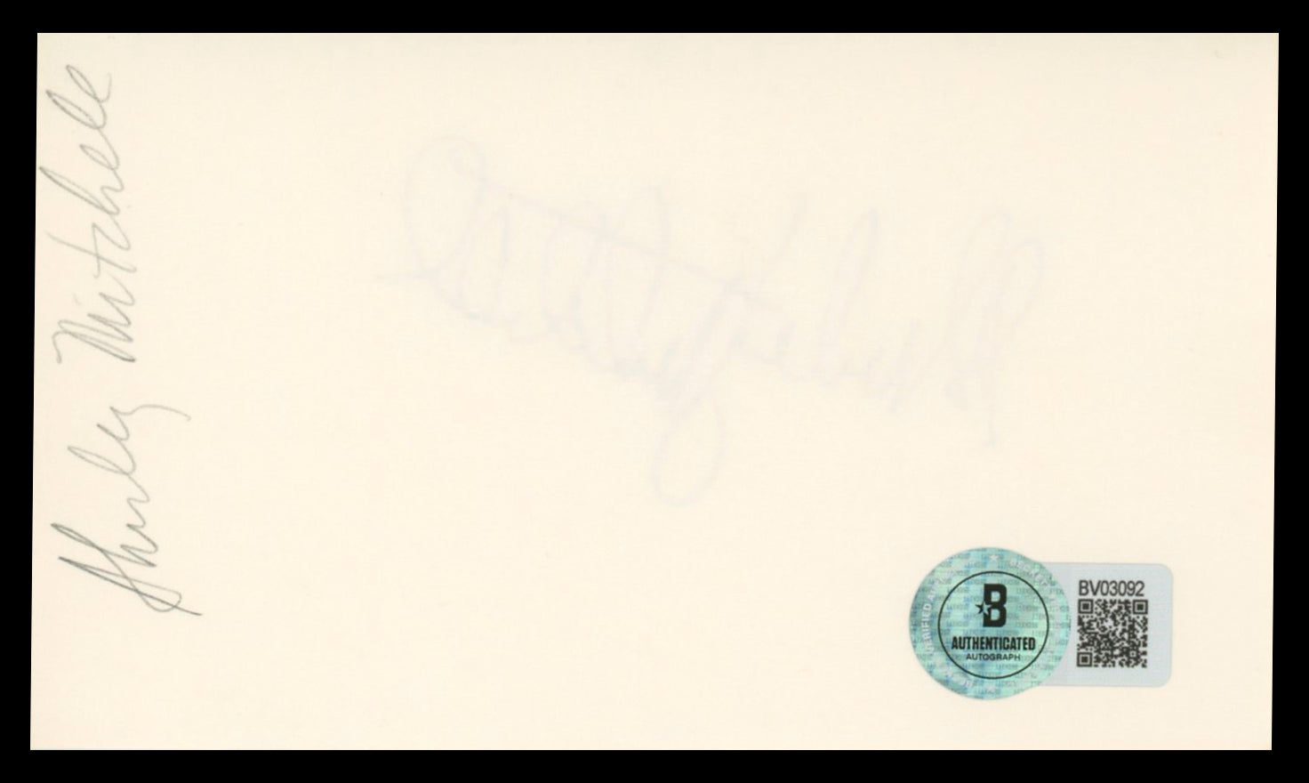 Shirley Mitchell I Love Lucy Authentic Signed 3x5 Index Card BAS #BV03092