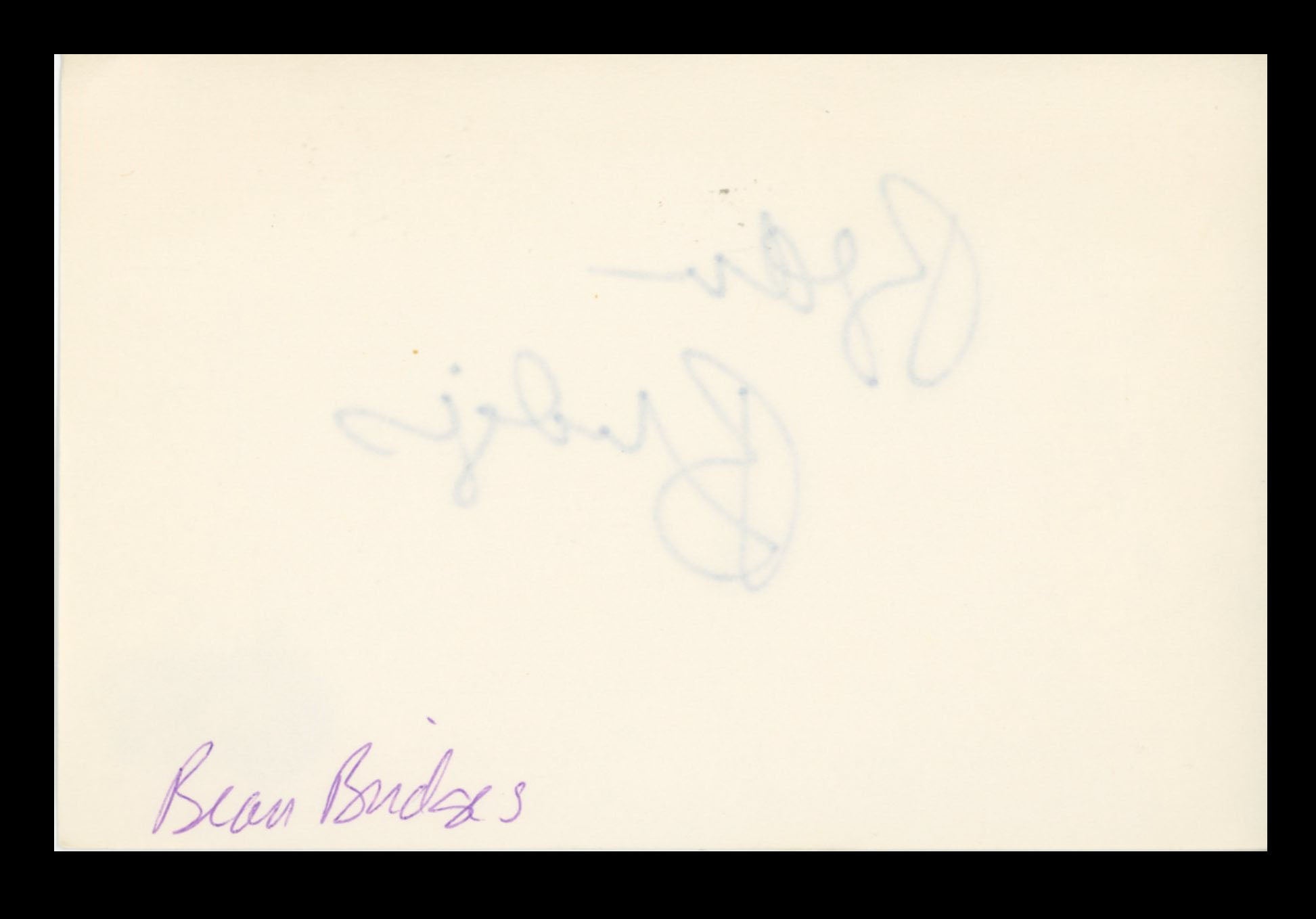 Beau Bridges The Fabulous Baker Boys Signed 4x6 Index Card BAS #BS29356