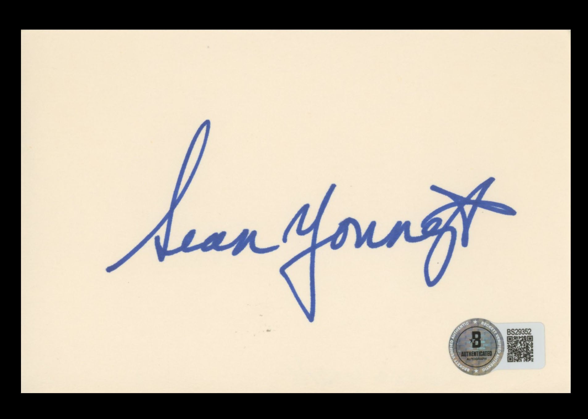 Sean Young Blade Runner Authentic Signed 4x6 Index Card BAS #BS29352