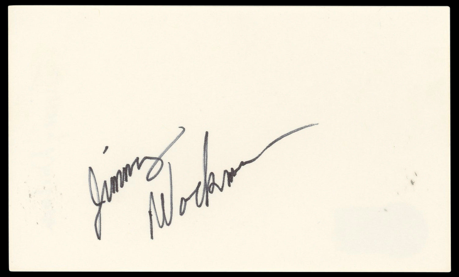 Jimmy Workman The Addams Family Authentic Signed 3x5 Index Card BAS #BN33215