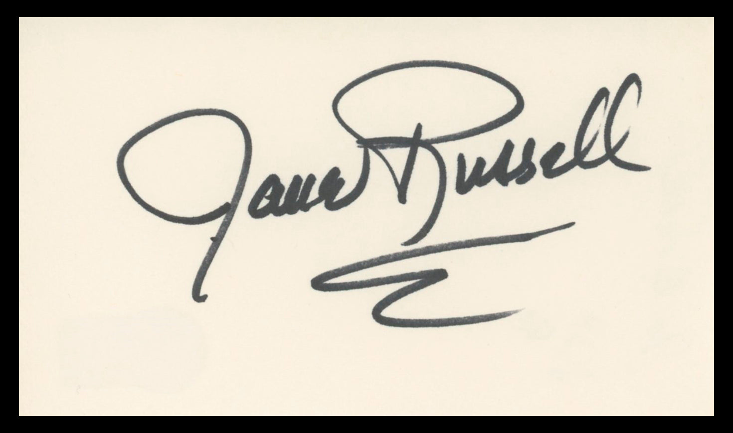 Jane Russell Gentlemen Prefer Blondes Signed 3x5 Index Card BAS #BV03147