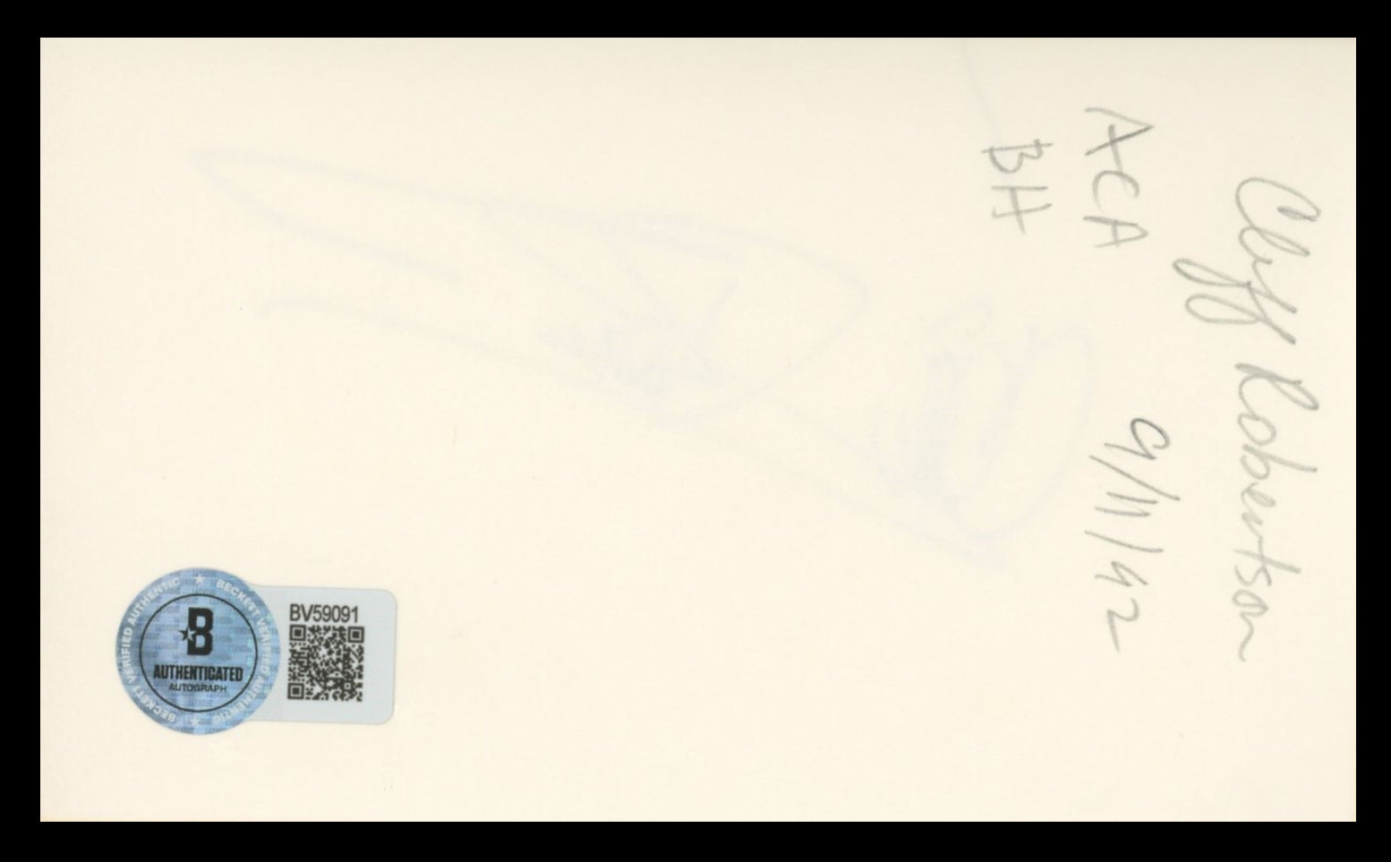 Cliff Robertson Charly Authentic Signed 3x5 Index Card Autographed BAS #BV59091