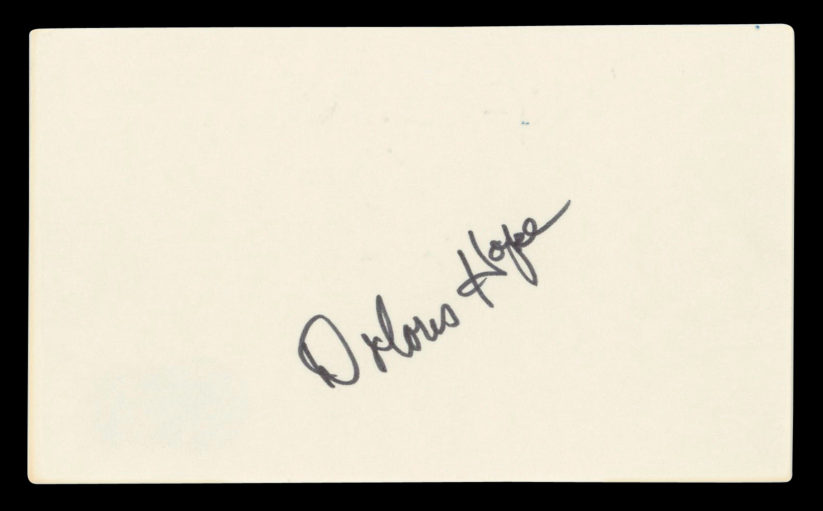 Dolores Hope Authentic Signed 3x5 Index Card Autographed BAS #BV03250