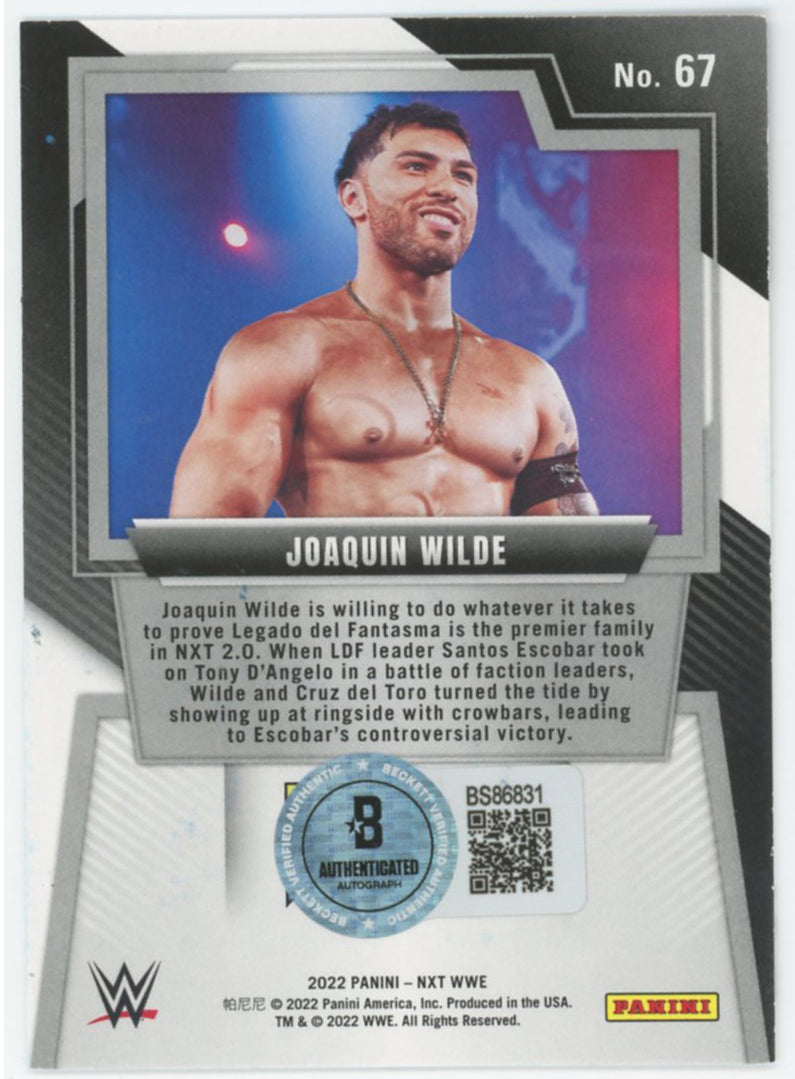 Joaquin Wilde WWE Authentic Signed 2022 Panini NXT #67 Card BAS #BS86831