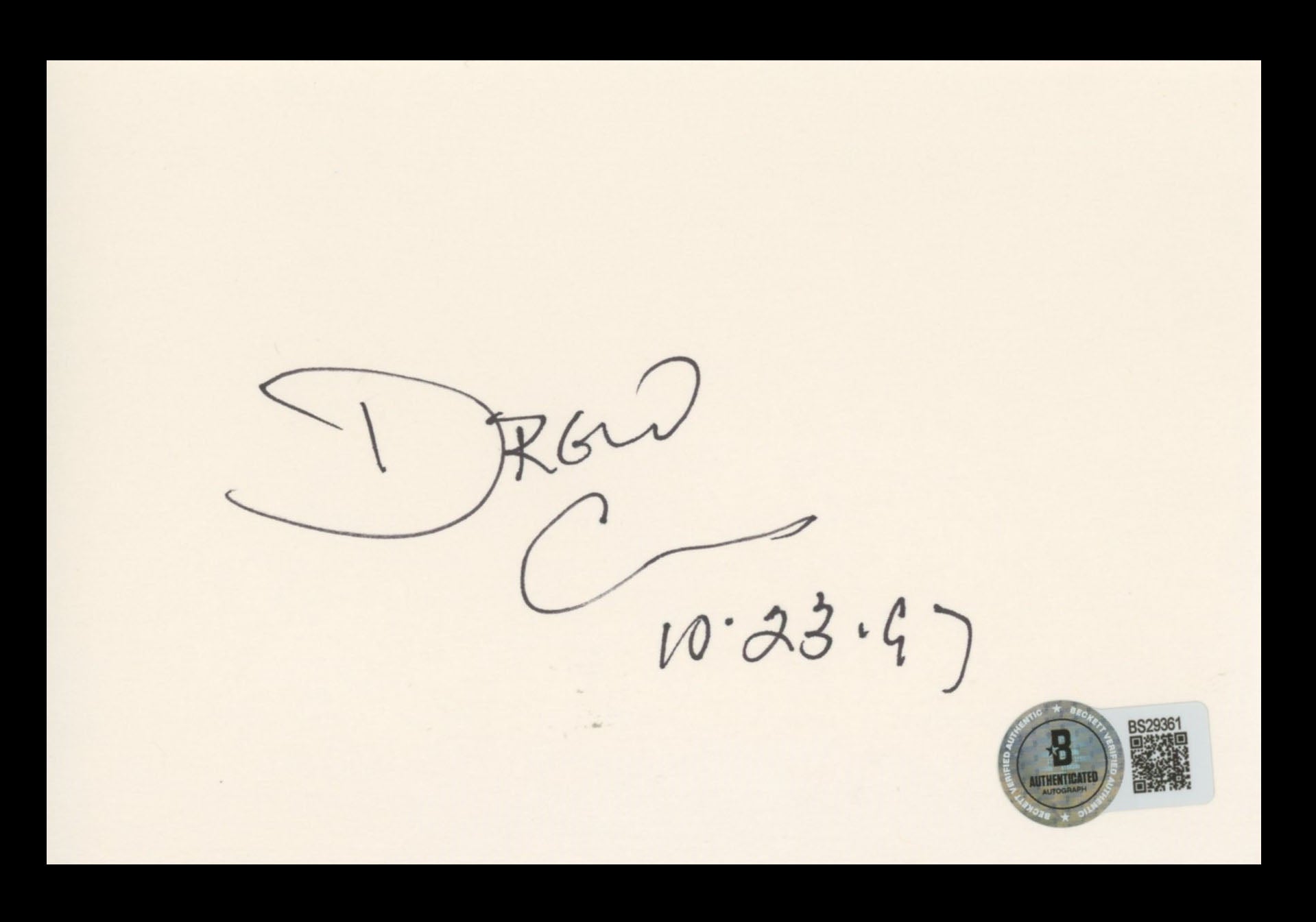 Drew Carey Whose Line is it Anyway? Authentic Signed 4x6 Index Card BAS #BS29361