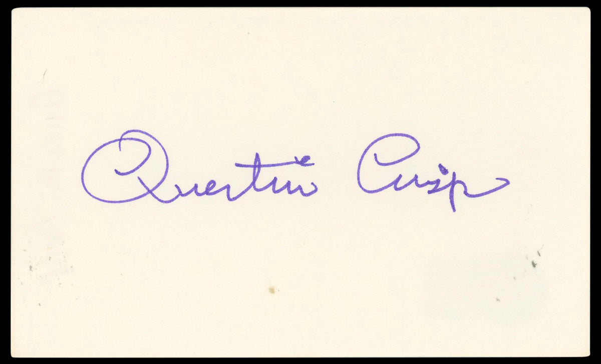 Quentin Crisp The Naked Civil Servant Signed 3x5 Index Card BAS #BN33211