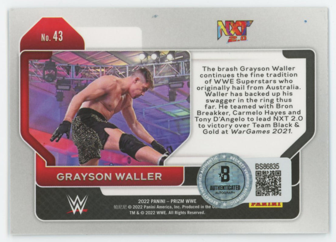 Grayson Waller WWE Authentic Signed 2022 Panini Prizm #43 Card BAS #BS86835