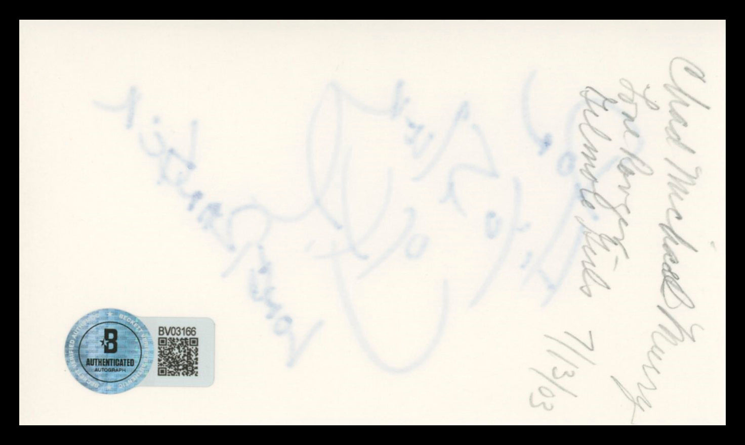 Chad Michael Murray One Tree Hill Authentic Signed 3x5 Index Card BAS #BV03166