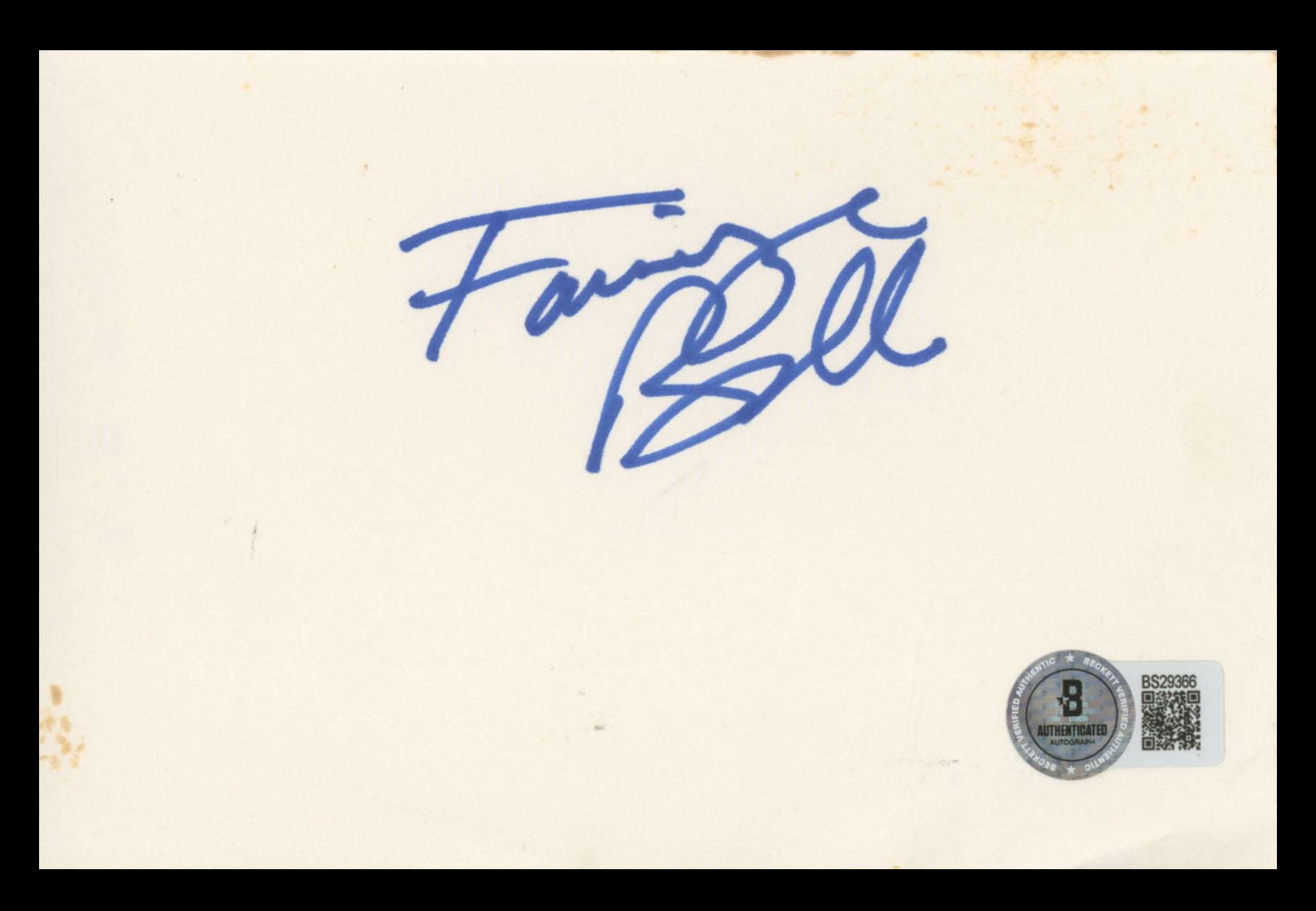 Fairuza Balk Return to Oz Authentic Signed 4x6 Index Card BAS #BS29366
