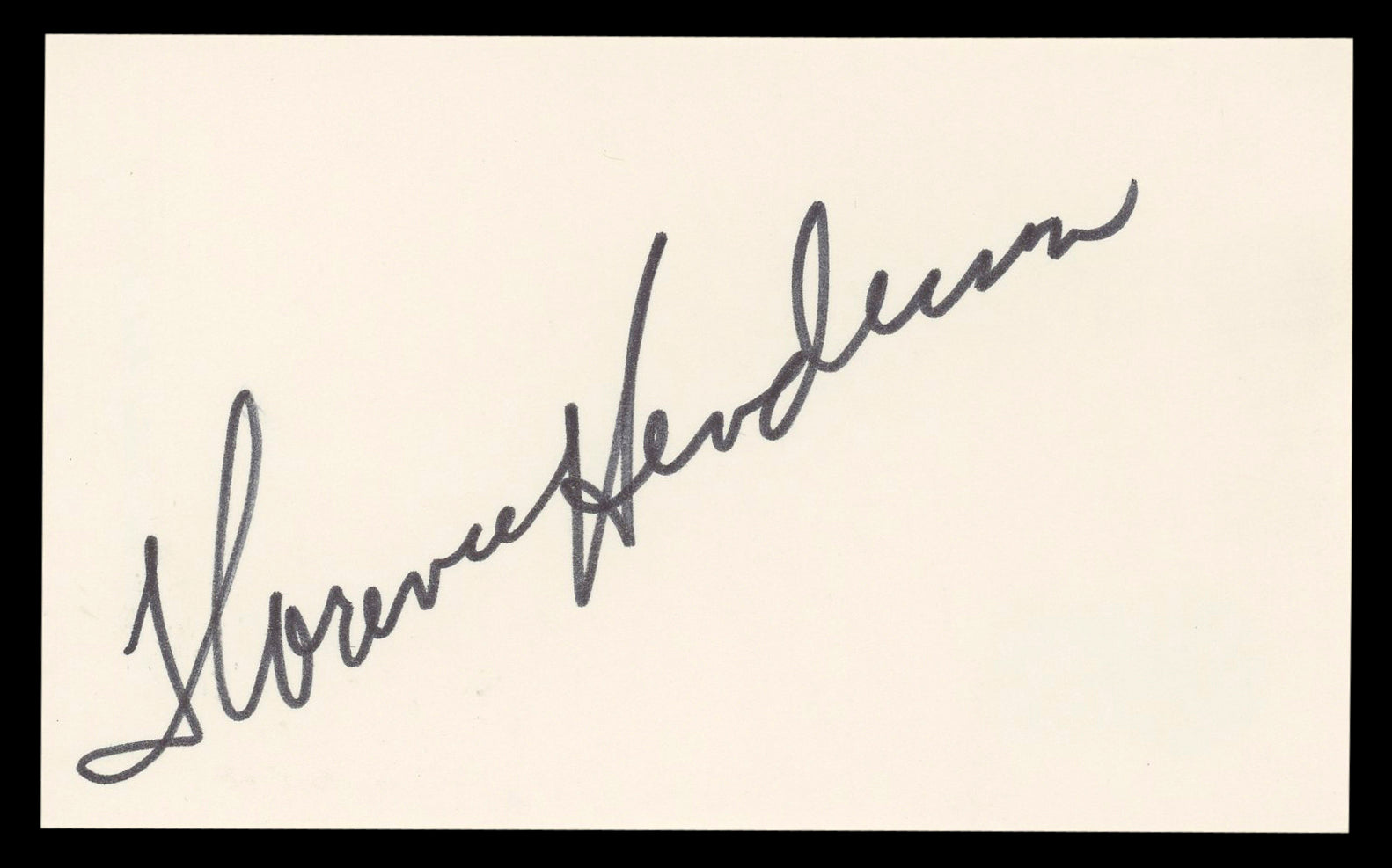 Florence Henderson The Brady Bunch Authentic Signed 3x5 Index Card BAS #BL98862