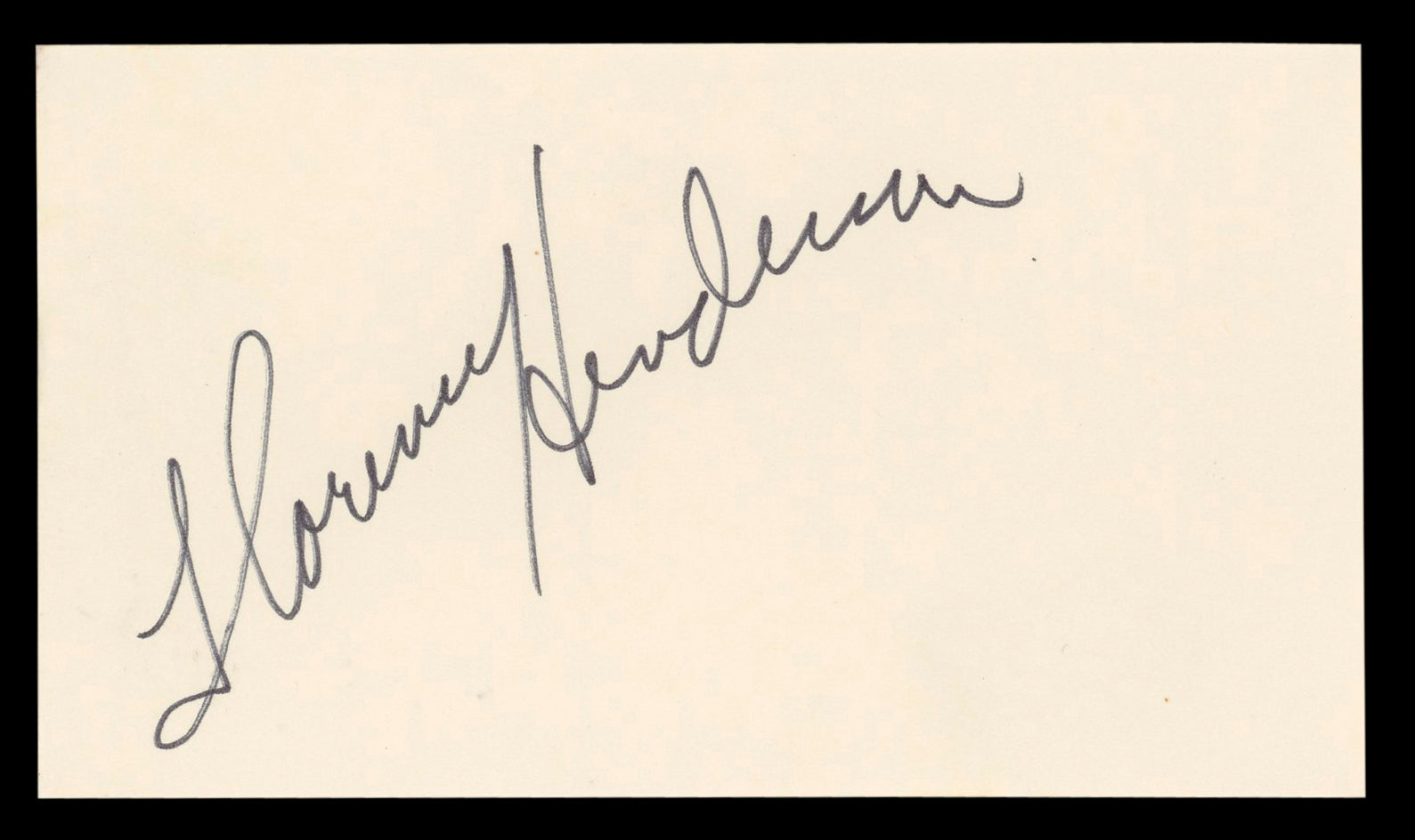 Florence Henderson The Brady Bunch Authentic Signed 3x5 Index Card BAS #BL98861