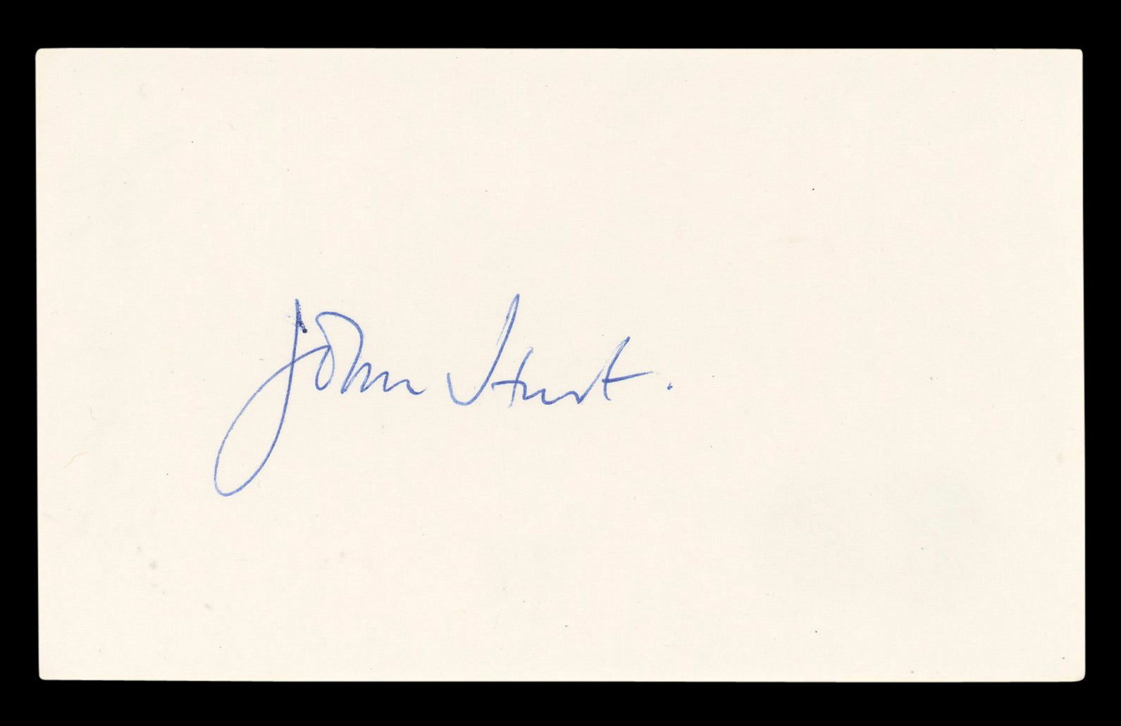 John Hunt Authentic Signed 3x5 Index Card Autographed BAS #BL96695