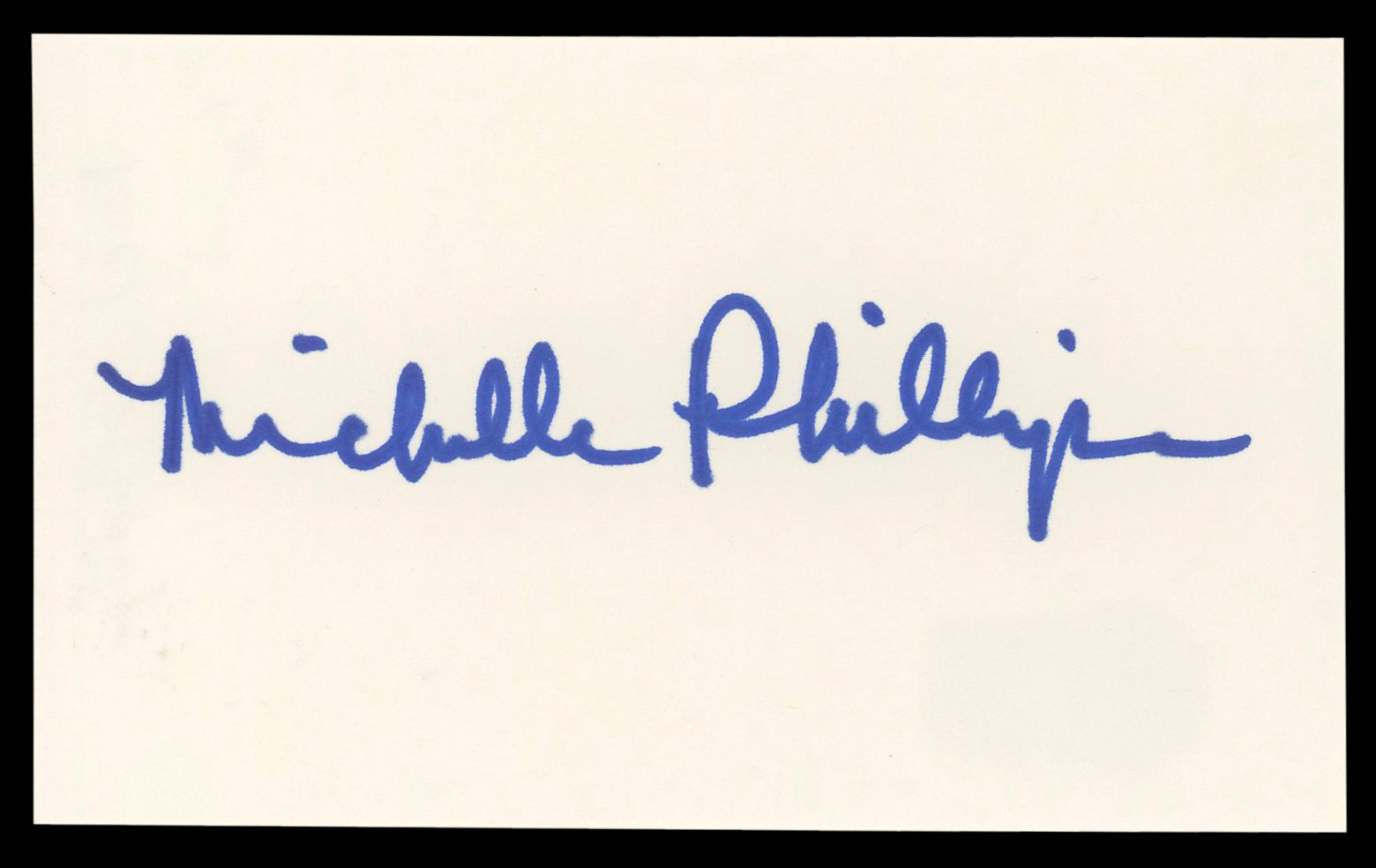 Michelle Phillips Knots Landing Authentic Signed 3x5 Index Card BAS #BL98857