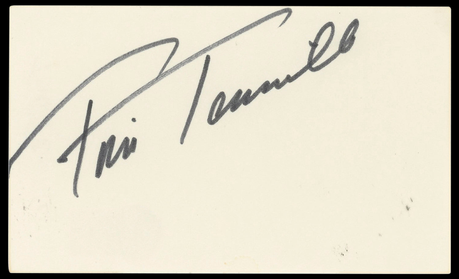 Toni Tennille Captain & Tennille Authentic Signed 3x5 Index Card BAS #BN33334