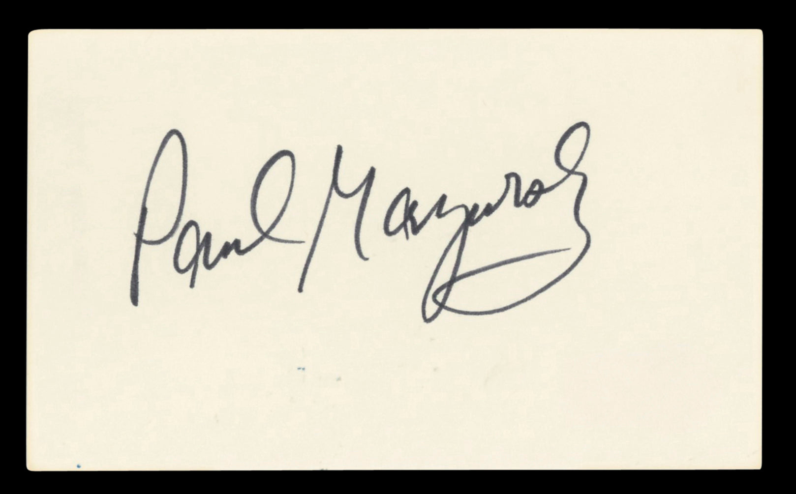 Paul Mazursky Authentic Signed 3x5 Index Card Autographed BAS #BV03239
