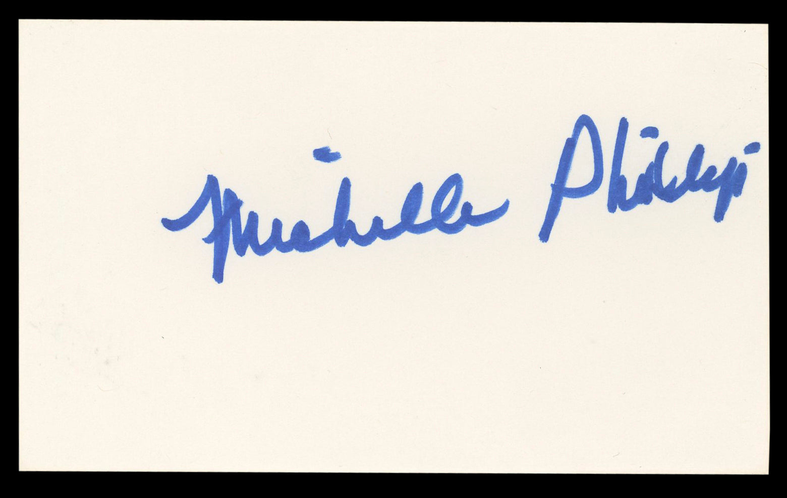 Michelle Phillips Knots Landing Authentic Signed 3x5 Index Card BAS #BL98855