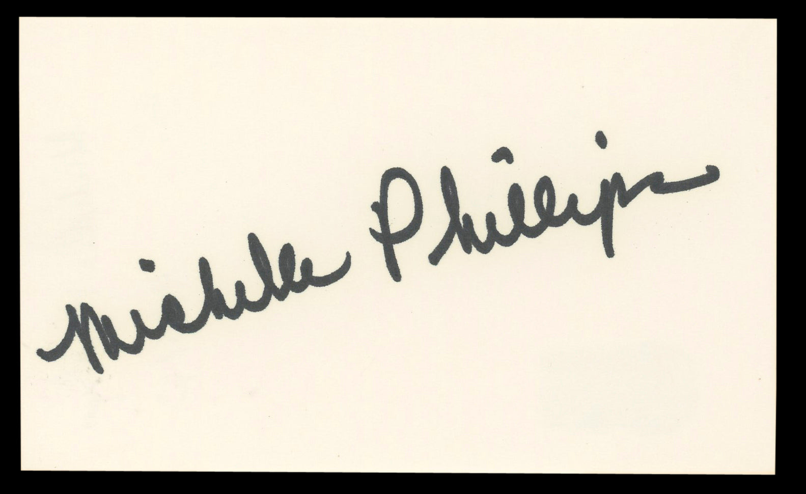 Michelle Phillips Knots Landing Authentic Signed 3x5 Index Card BAS #BL98854