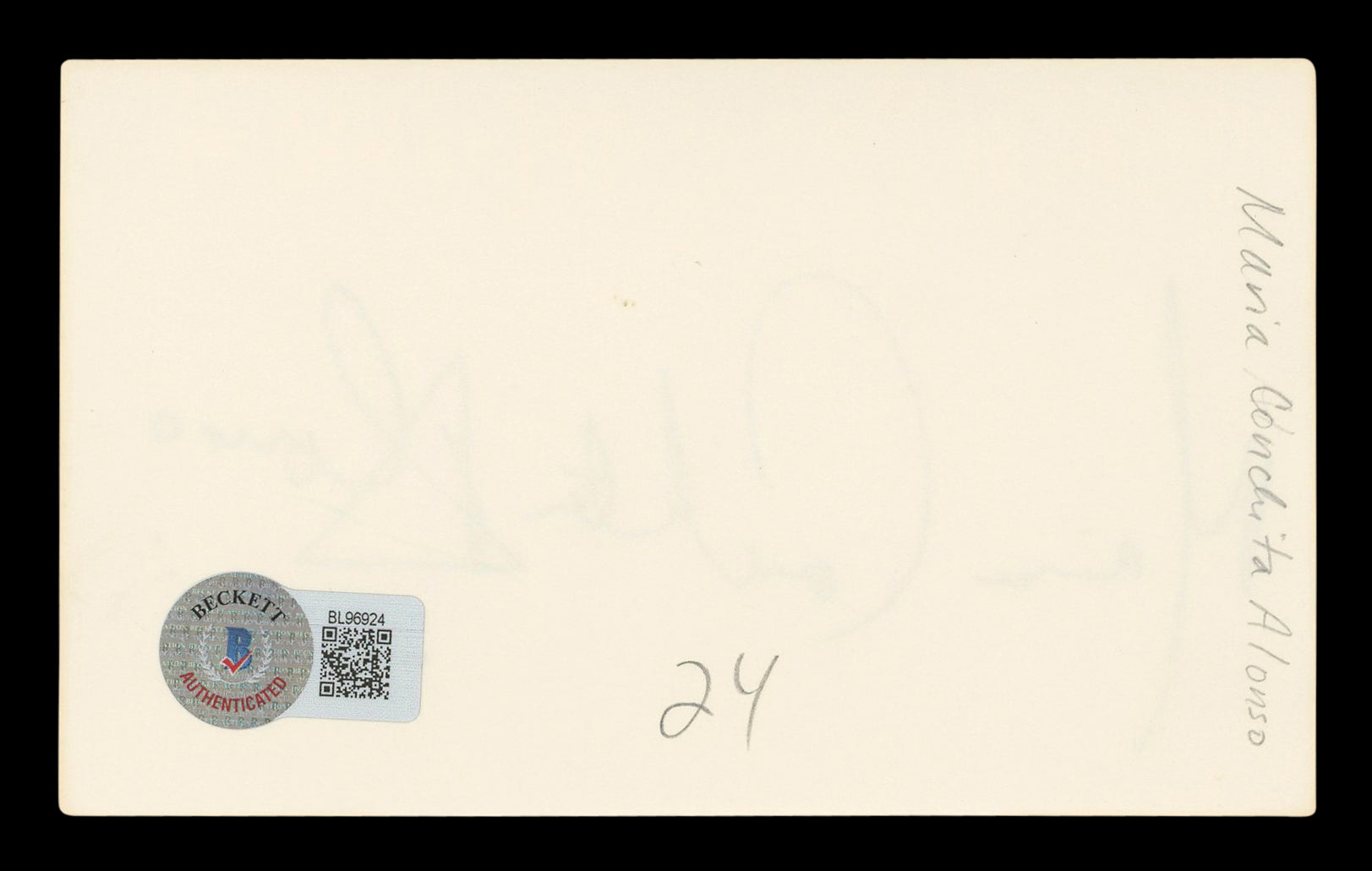 María Conchita Alonso The Running Man Signed 3x5 Index Card BAS #BL96924