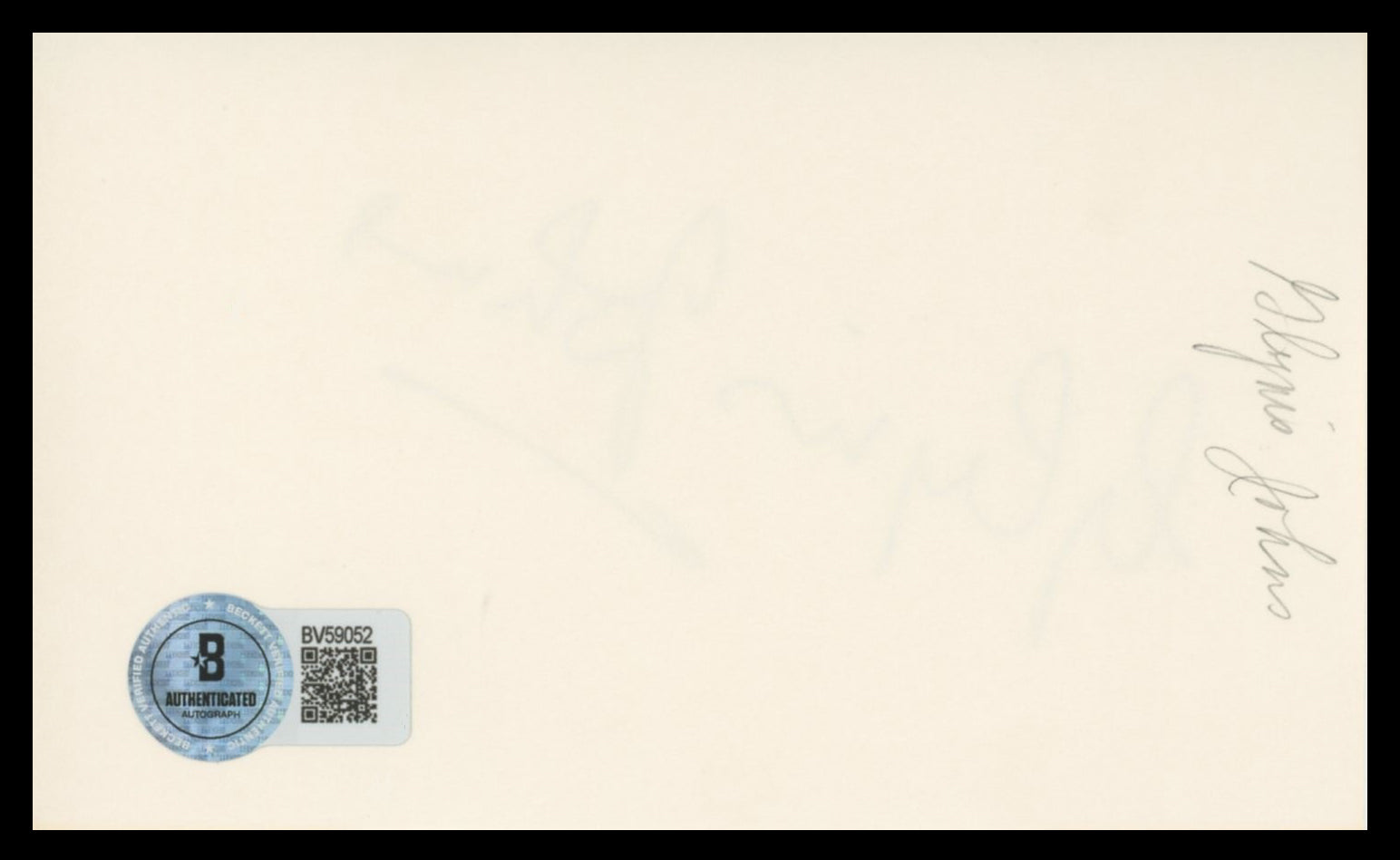 Glynis Johns Mary Poppins Authentic Signed 3x5 Index Card BAS #BV59052