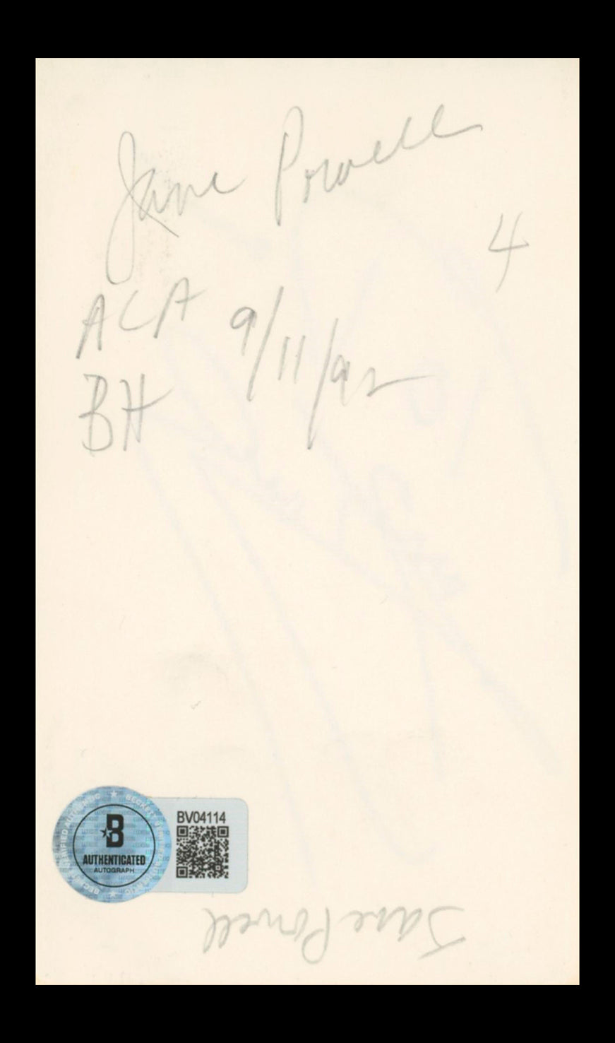 Jane Powell Seven Brides for Seven Brothers Signed 3x5 Index Card BAS #BV04114