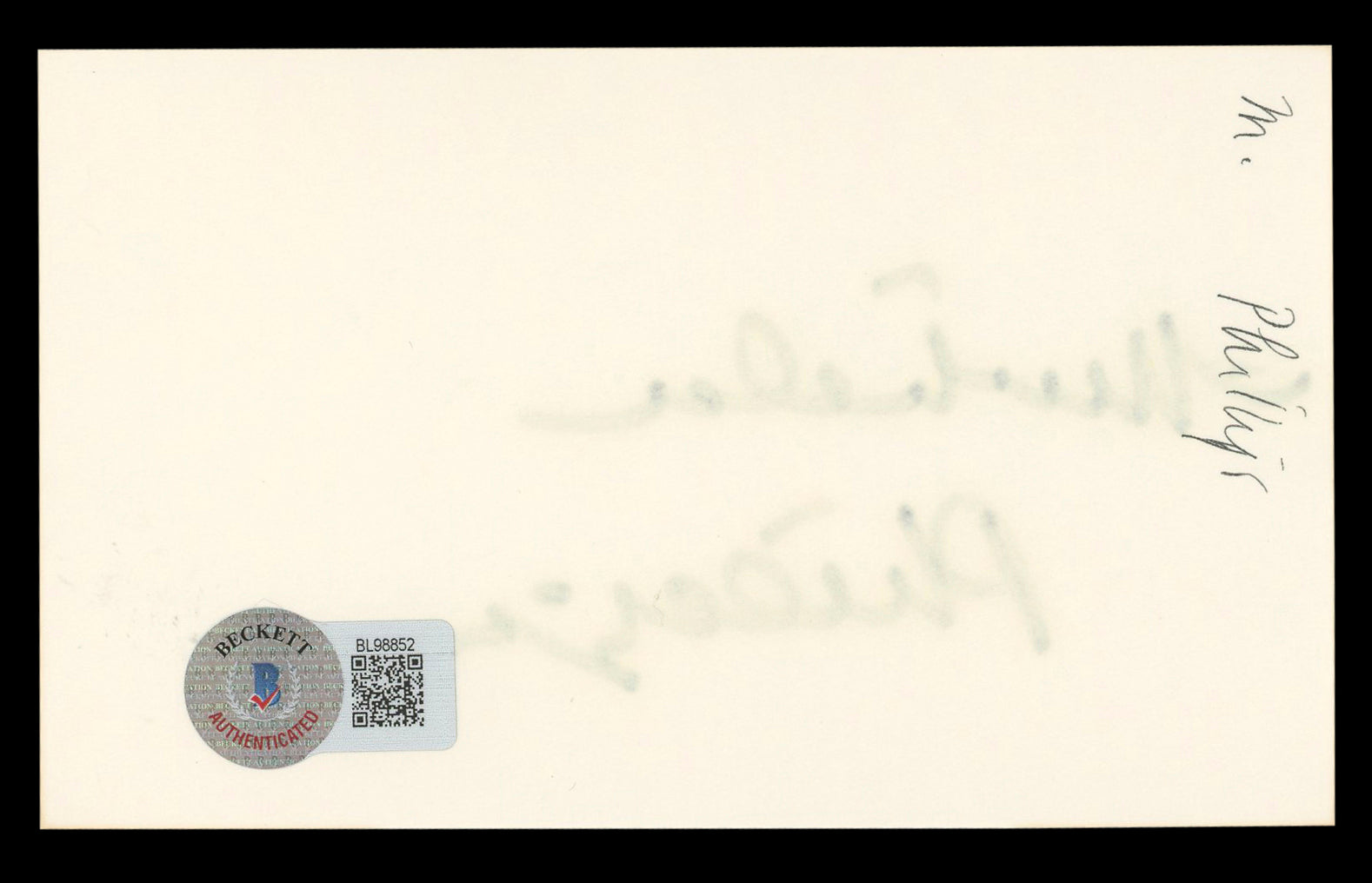 Michelle Phillips Knots Landing Authentic Signed 3x5 Index Card BAS #BL98852