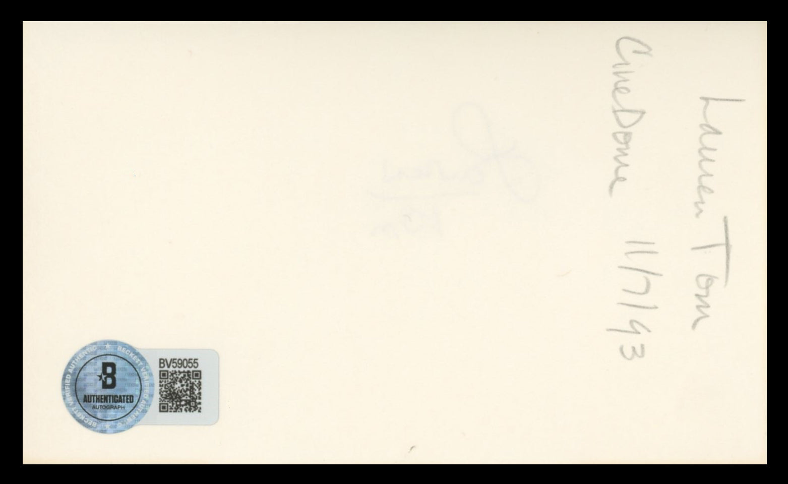 Lauren Tom Futurama Authentic Signed 3x5 Index Card Autographed BAS #BV59055