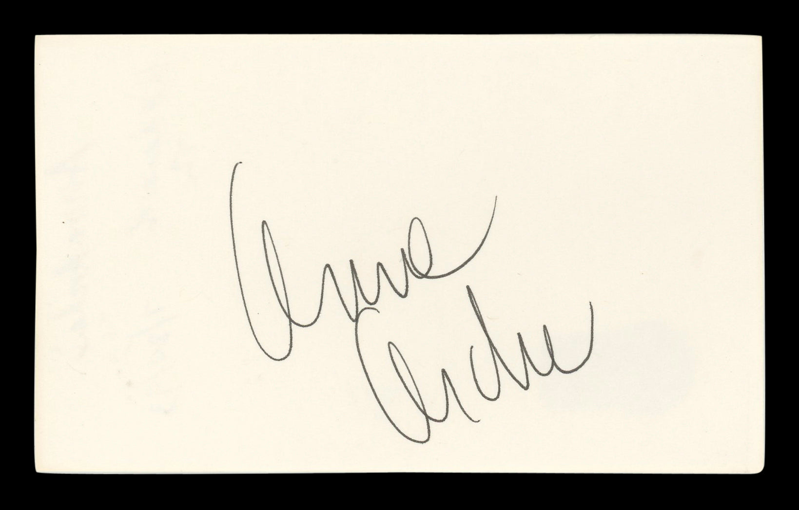 Anne Archer Fatal Attraction Authentic Signed 3x5 Index Card BAS #BL96928