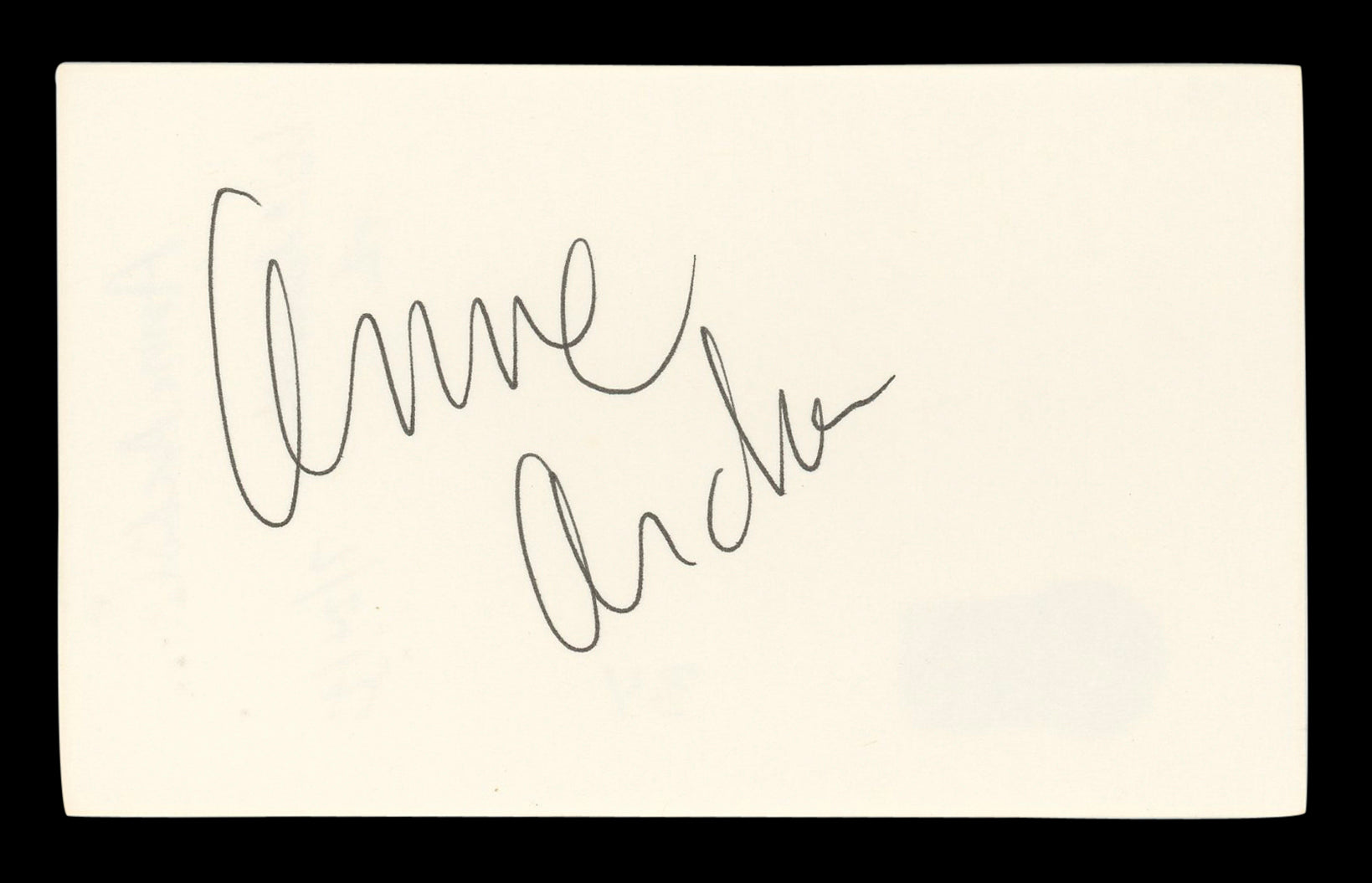 Anne Archer Fatal Attraction Authentic Signed 3x5 Index Card BAS #BL96929