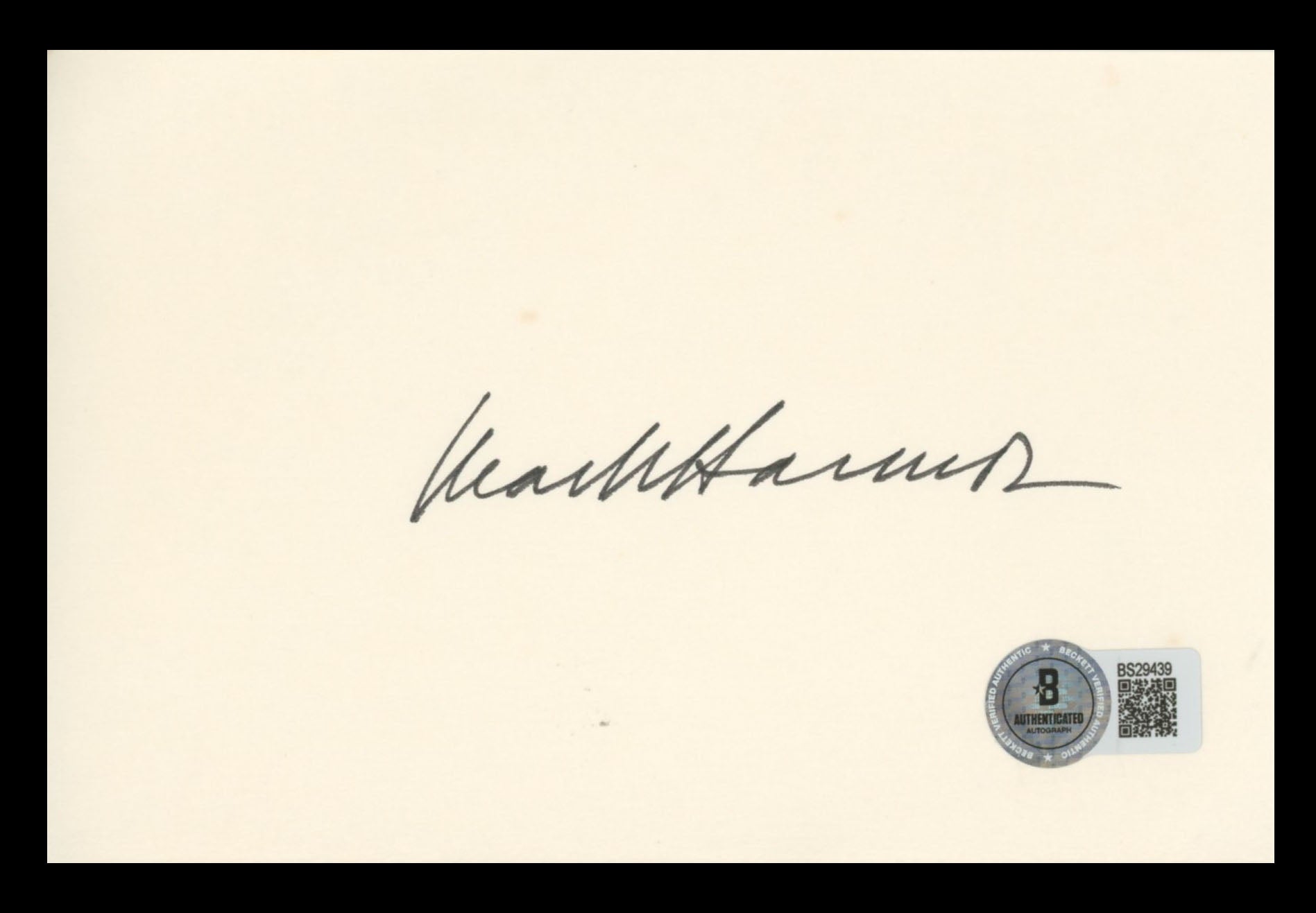 Mark Harmon NCIS Authentic Signed 4x6 Index Card Autographed BAS #BS29439