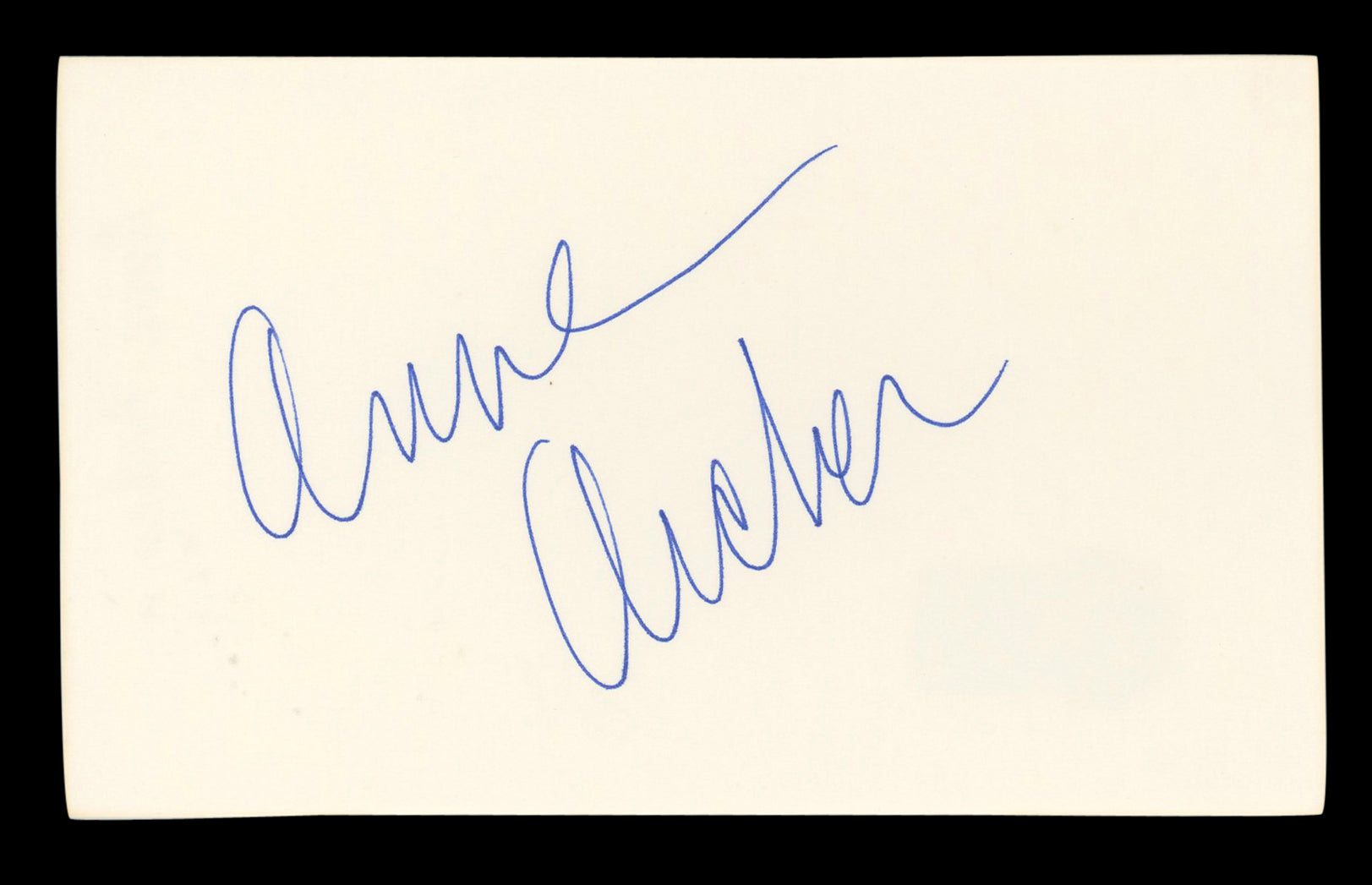 Anne Archer Fatal Attraction Authentic Signed 3x5 Index Card BAS #BL96931